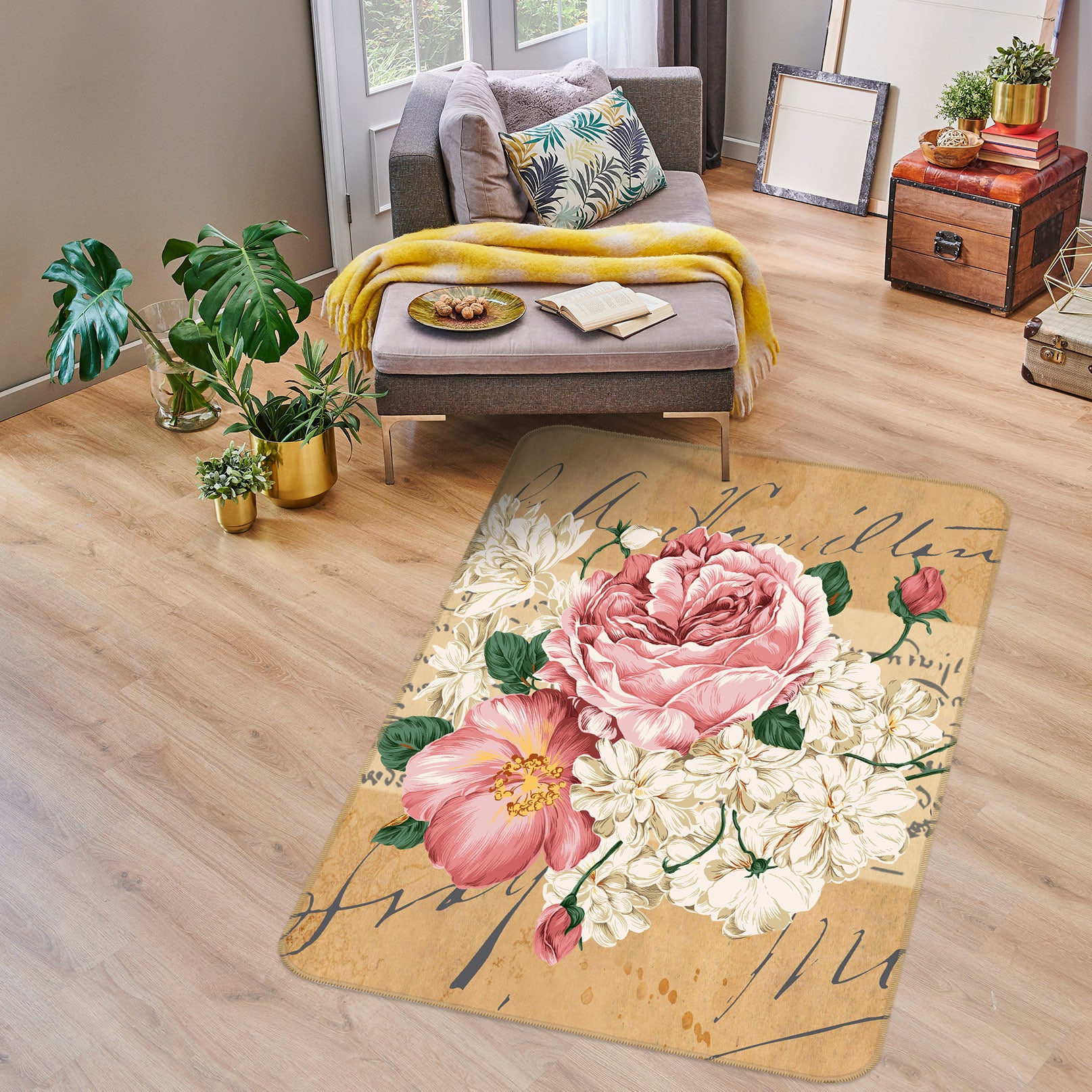 3D Flowers 76152 Non Slip Rug Mat