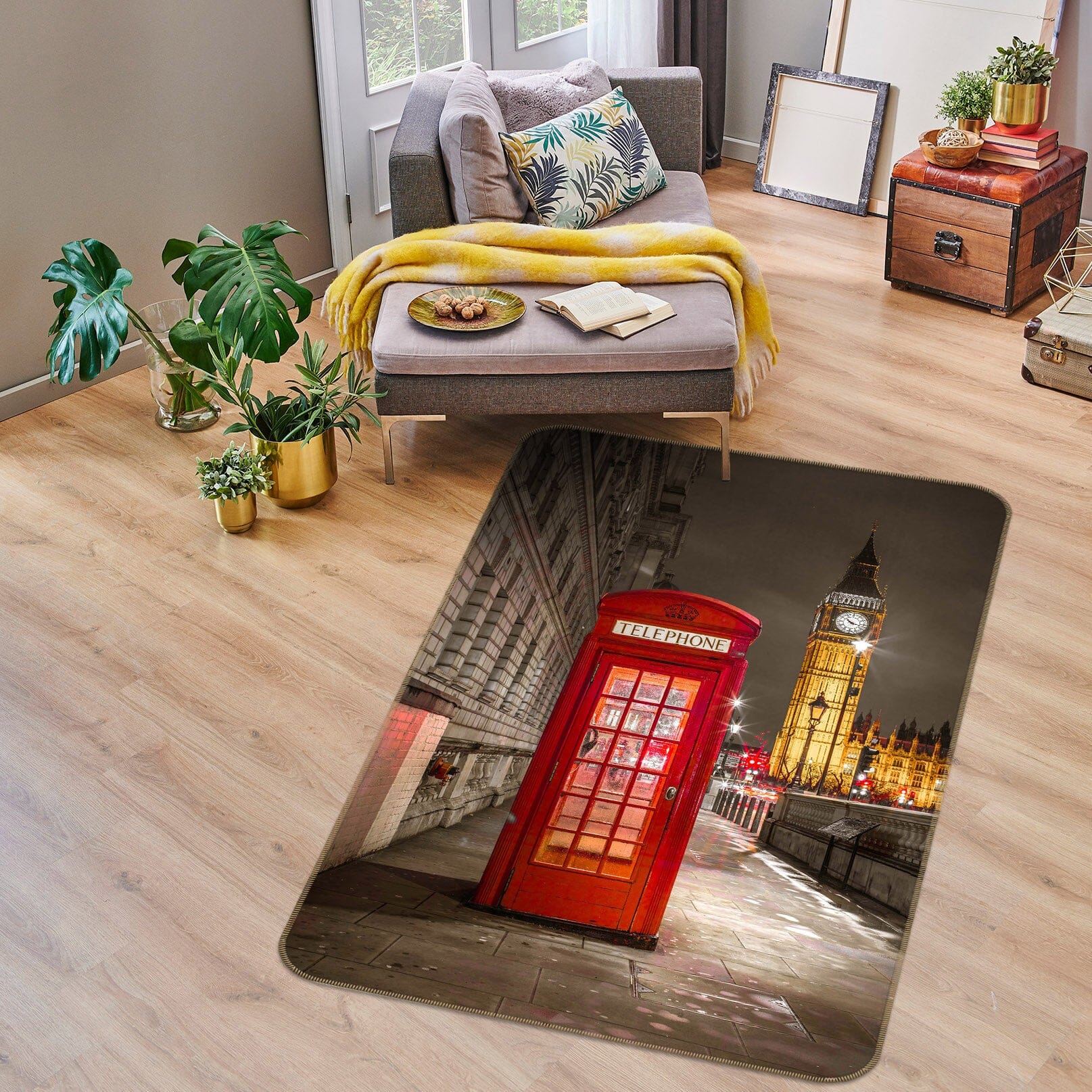 3D Red Pavilion 3042 Assaf Frank Rug Non Slip Rug Mat Mat AJ Creativity Home