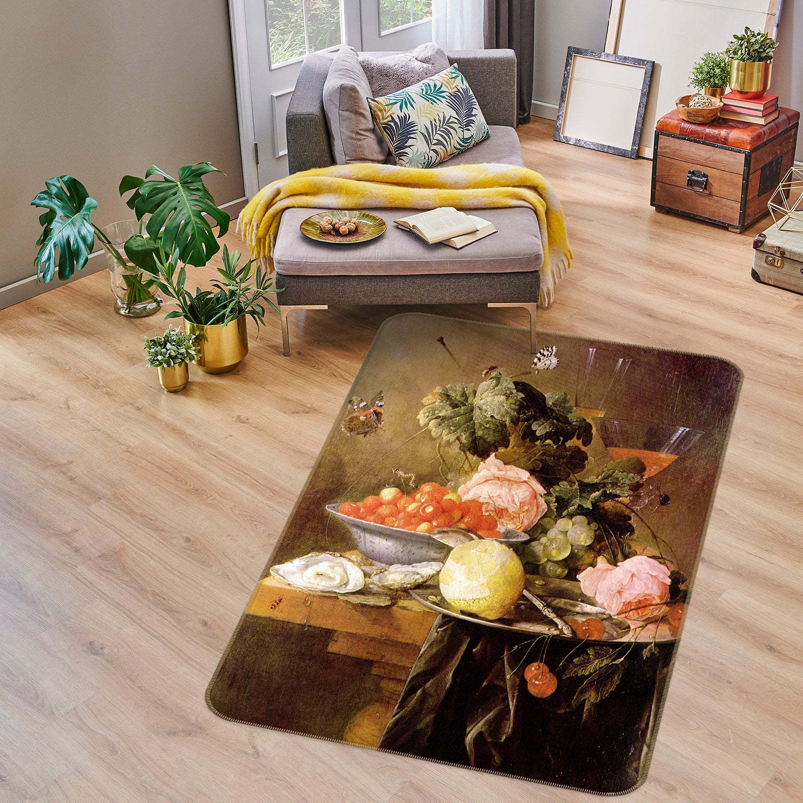 3D Fruit Flowers 76215 Non Slip Rug Mat