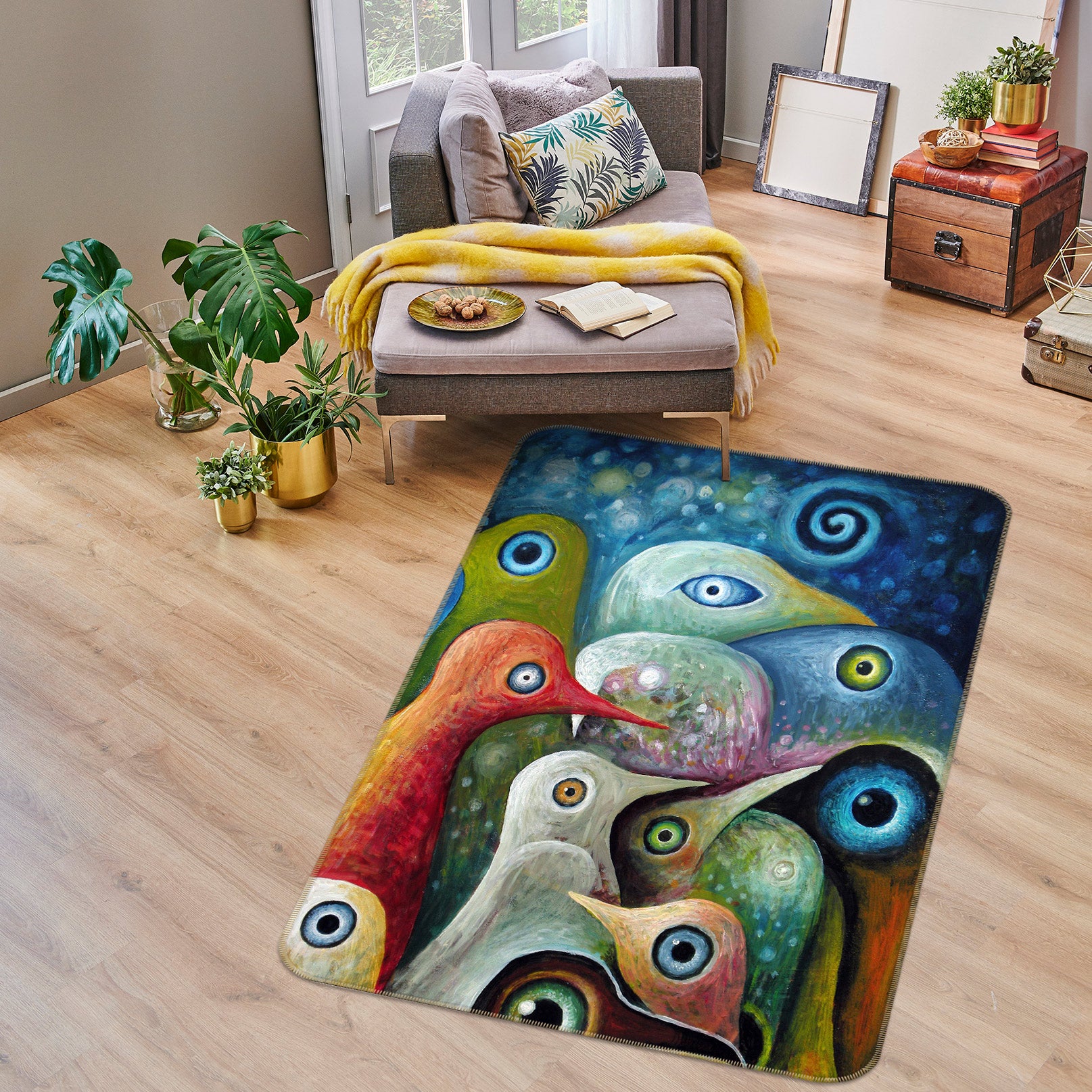 3D Color Bird 76143 Non Slip Rug Mat