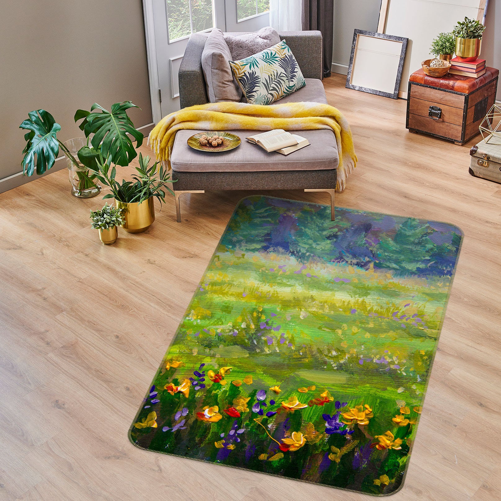 3D Bush Flower 33089 Non Slip Rug Mat