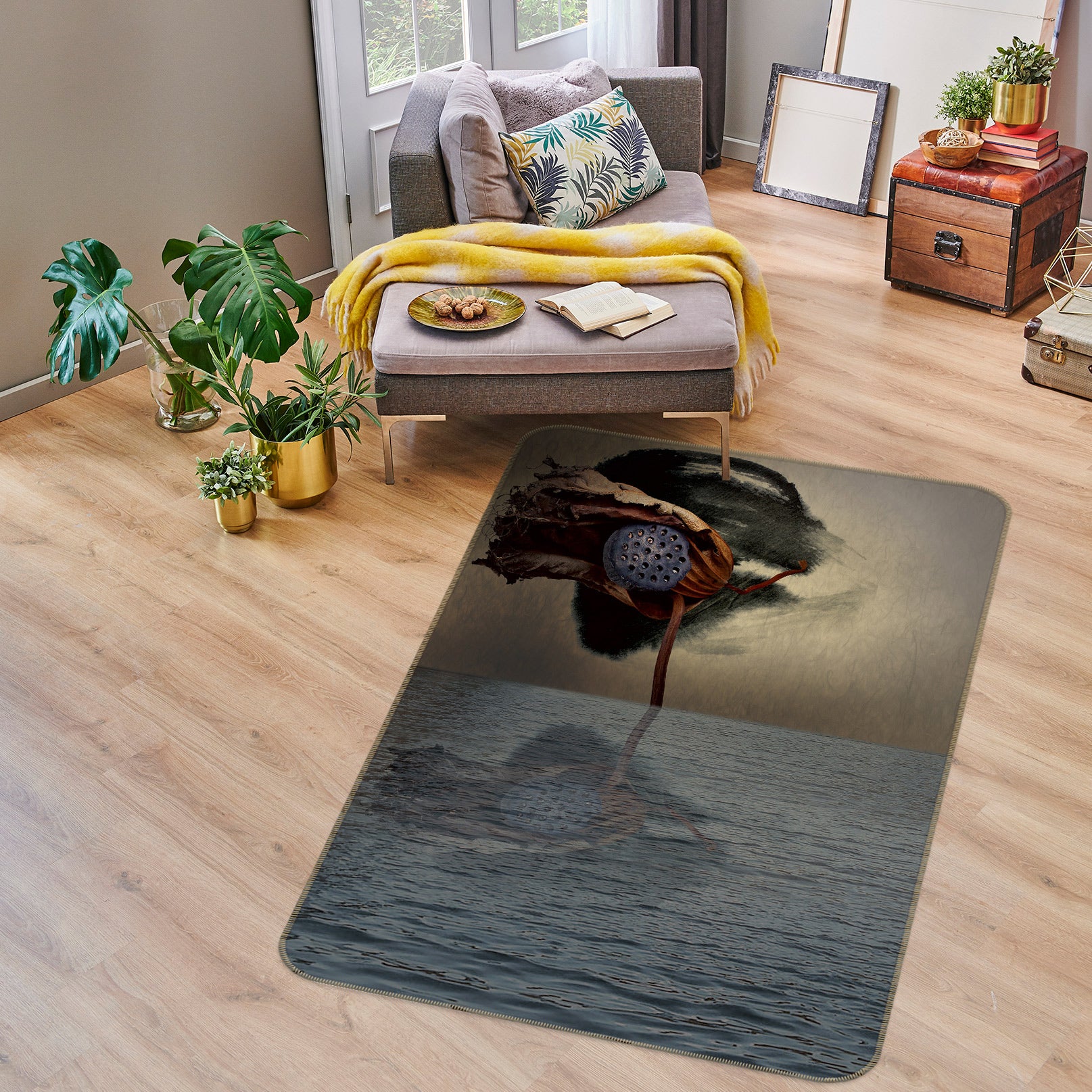 3D Lotus 76103 Non Slip Rug Mat