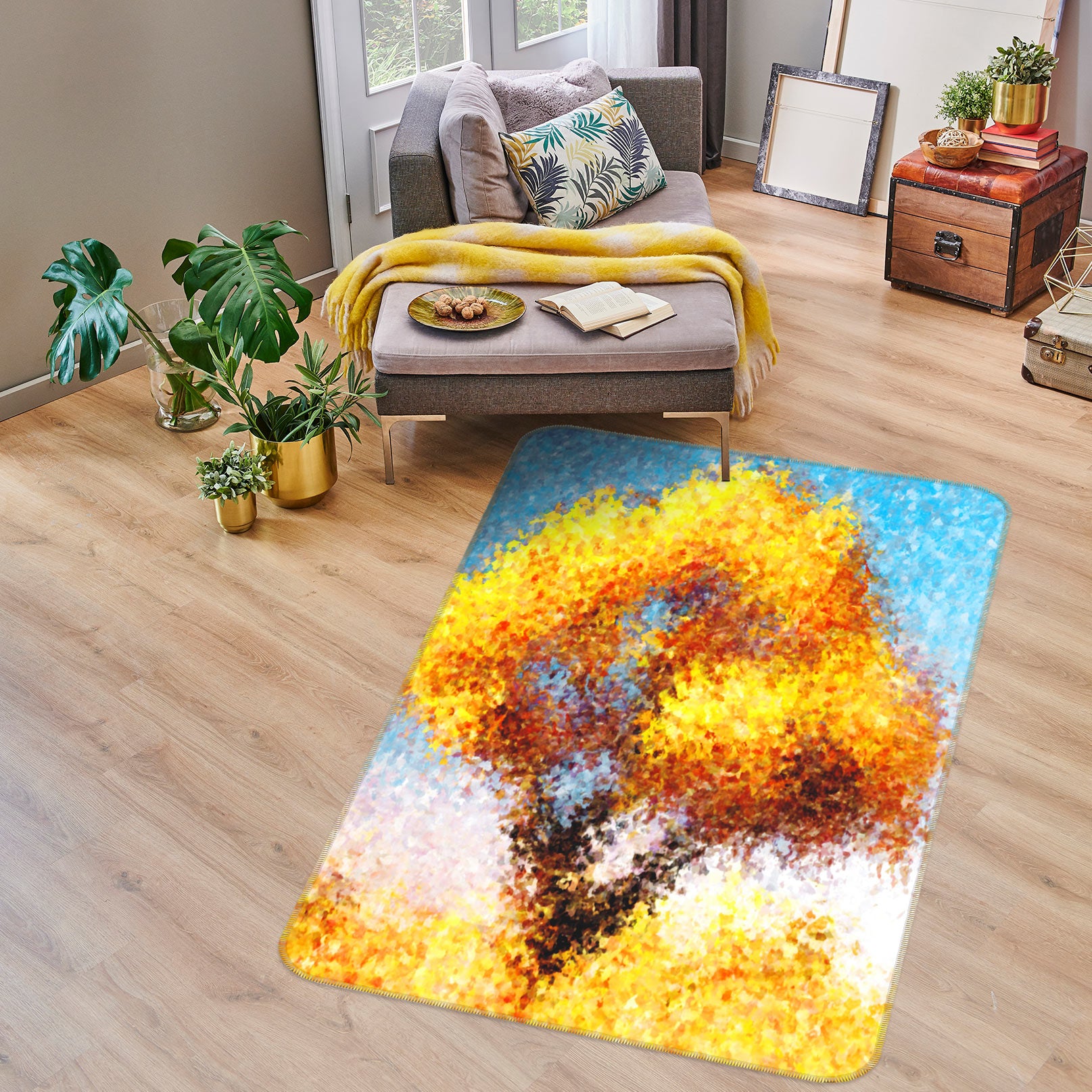 3D Golden Tree 76186 Non Slip Rug Mat