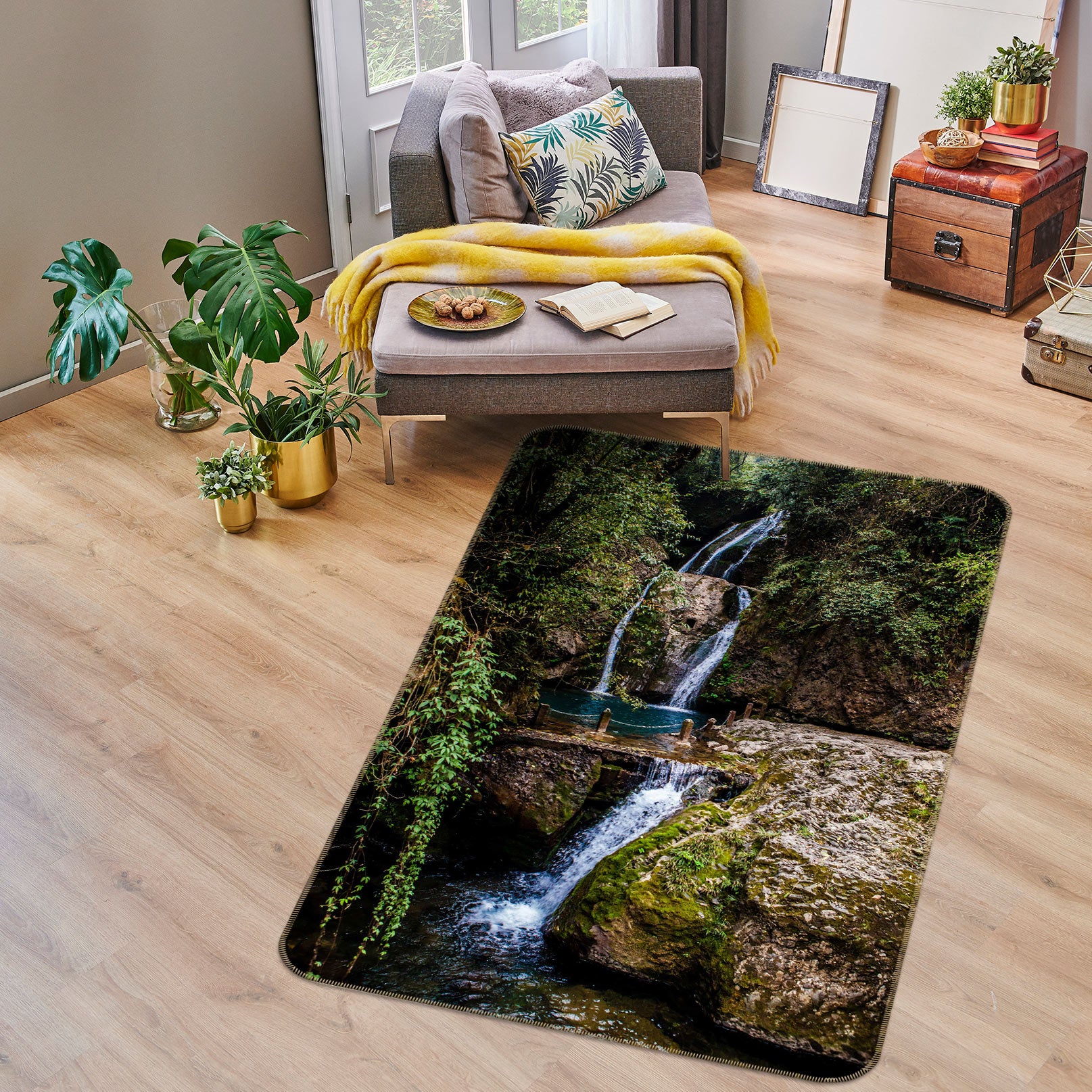 3D Stone Water 27021 Non Slip Rug Mat