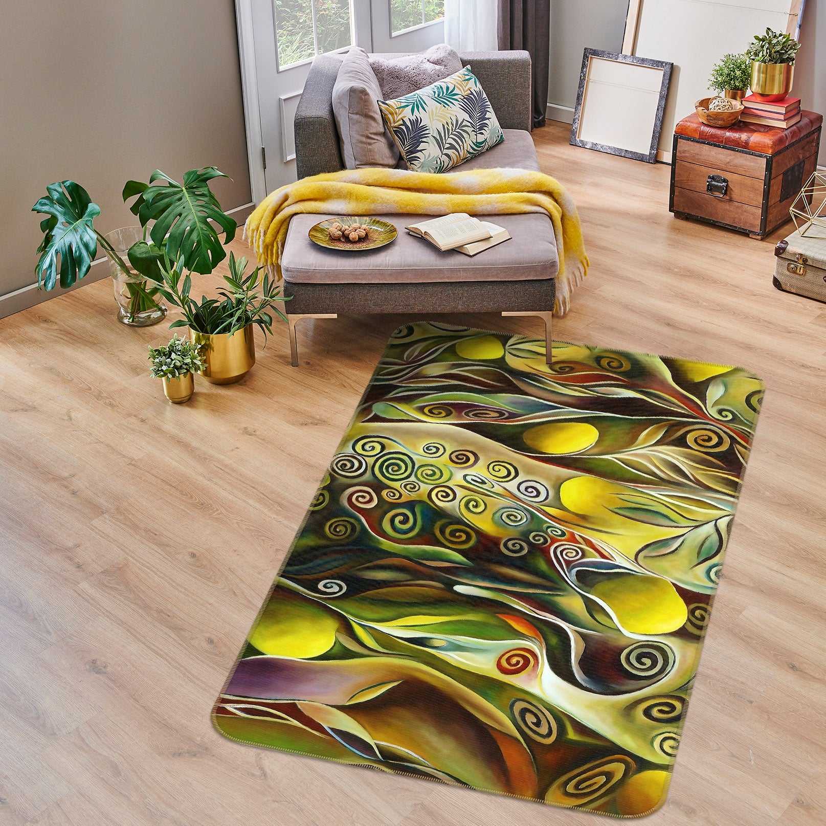 3D Spiral Pattern 65042 Non Slip Rug Mat