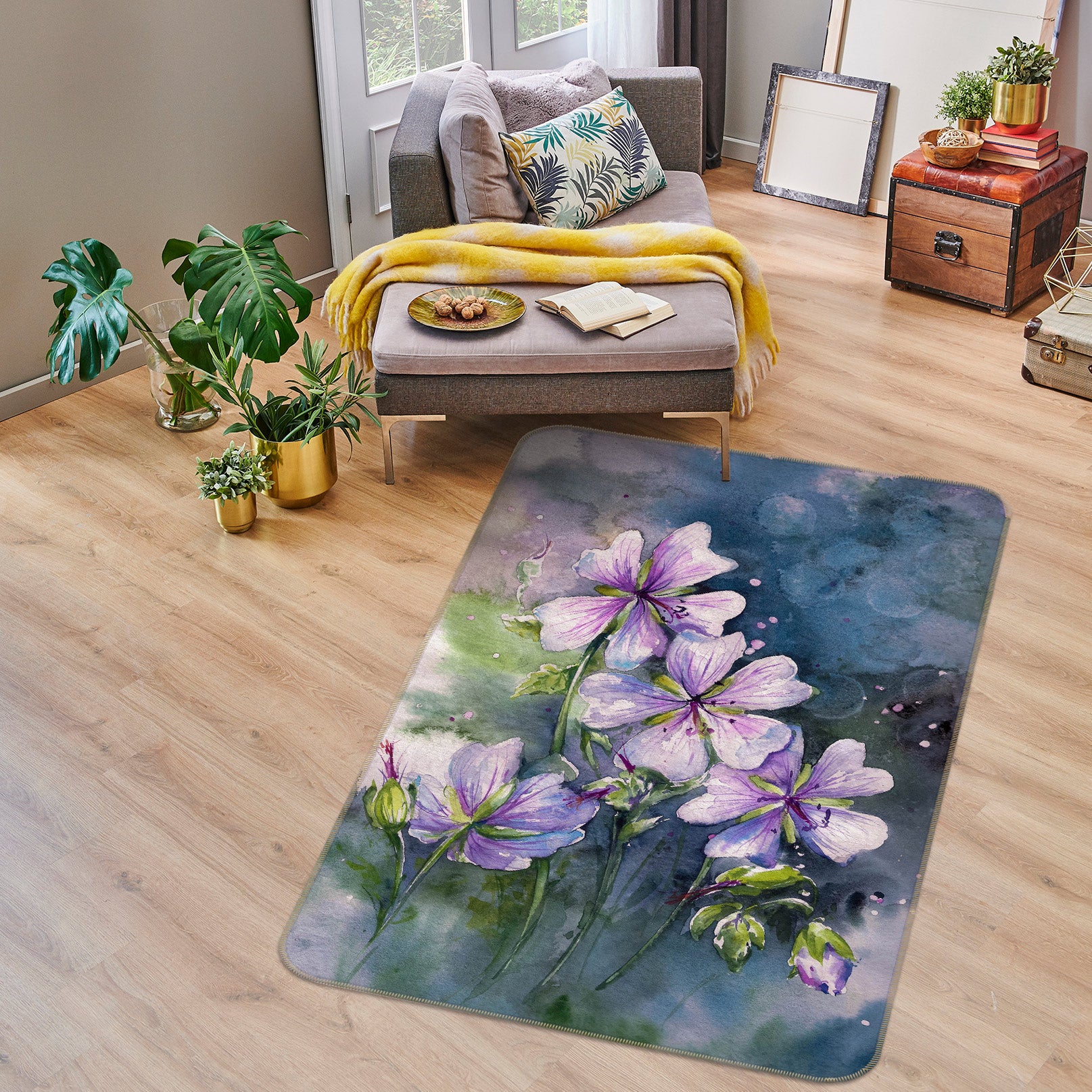3D Flowers 33065 Non Slip Rug Mat