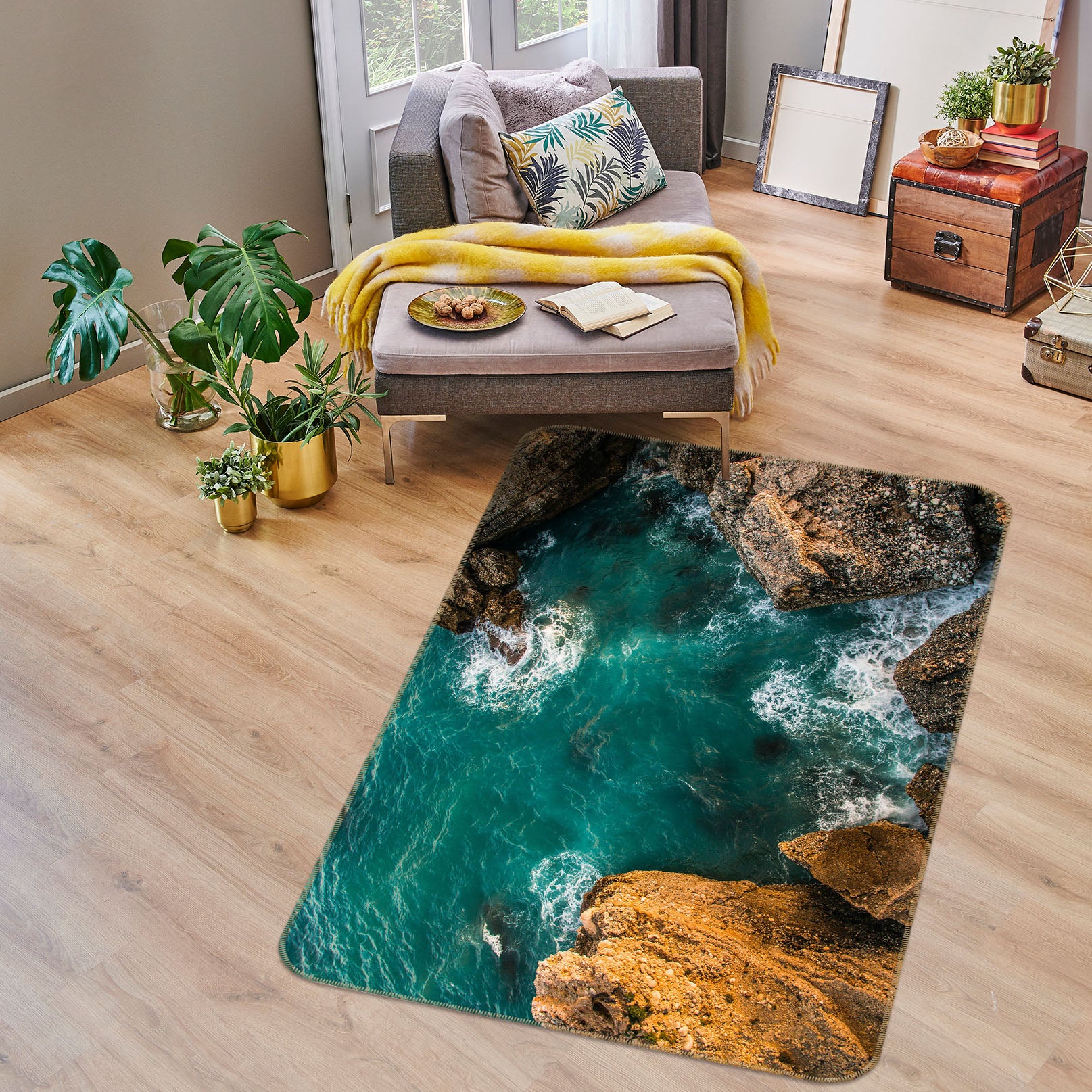 3D Sea Stones 34102 Non Slip Rug Mat