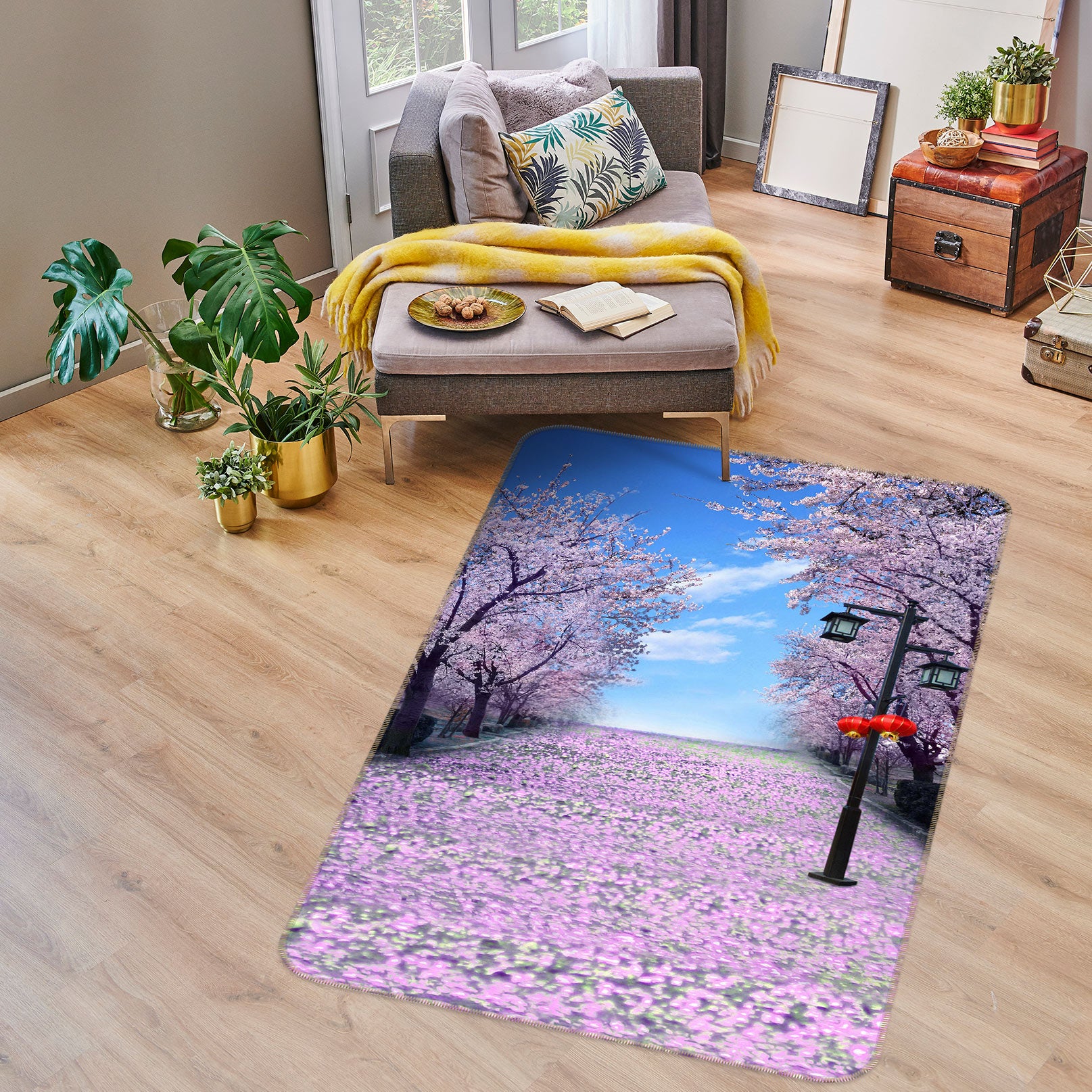 3D Petal Tree 76091 Non Slip Rug Mat