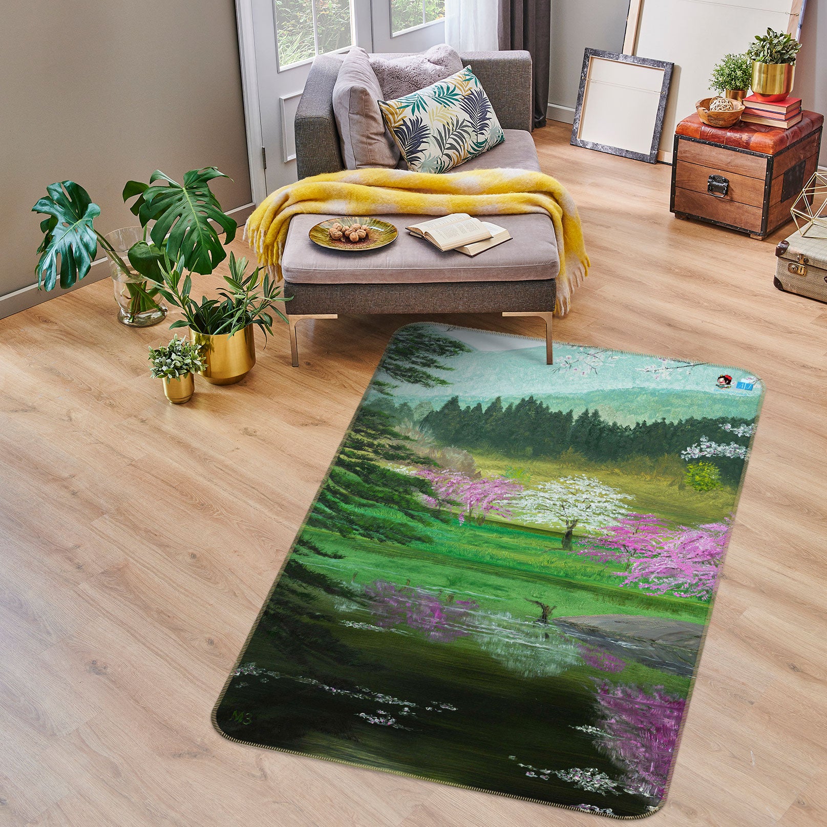 3D Meadow Tree 18106 Marina Zotova Rug Non Slip Rug Mat