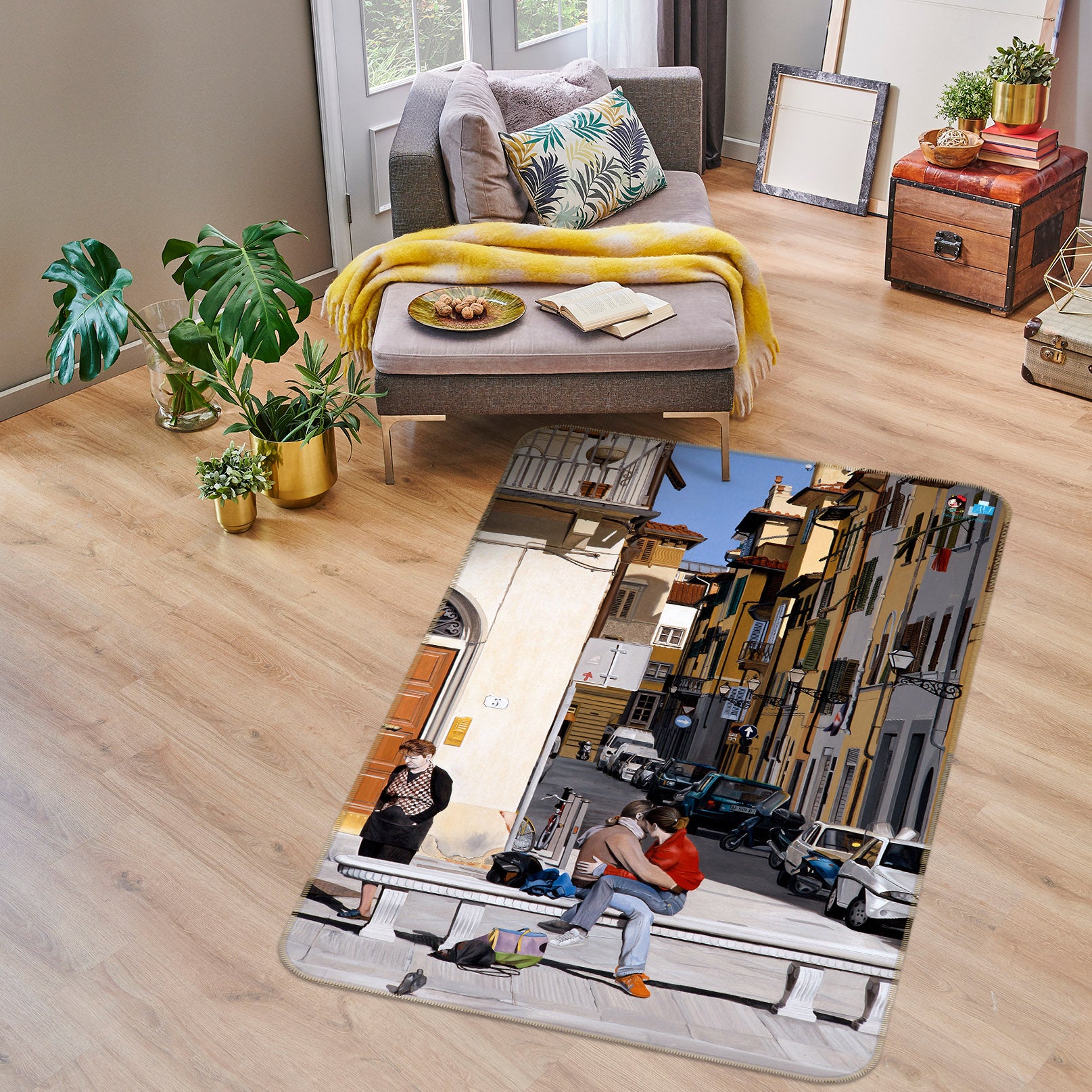 3D Street House 11160 Matthew Holden Bates Rug Non Slip Rug Mat