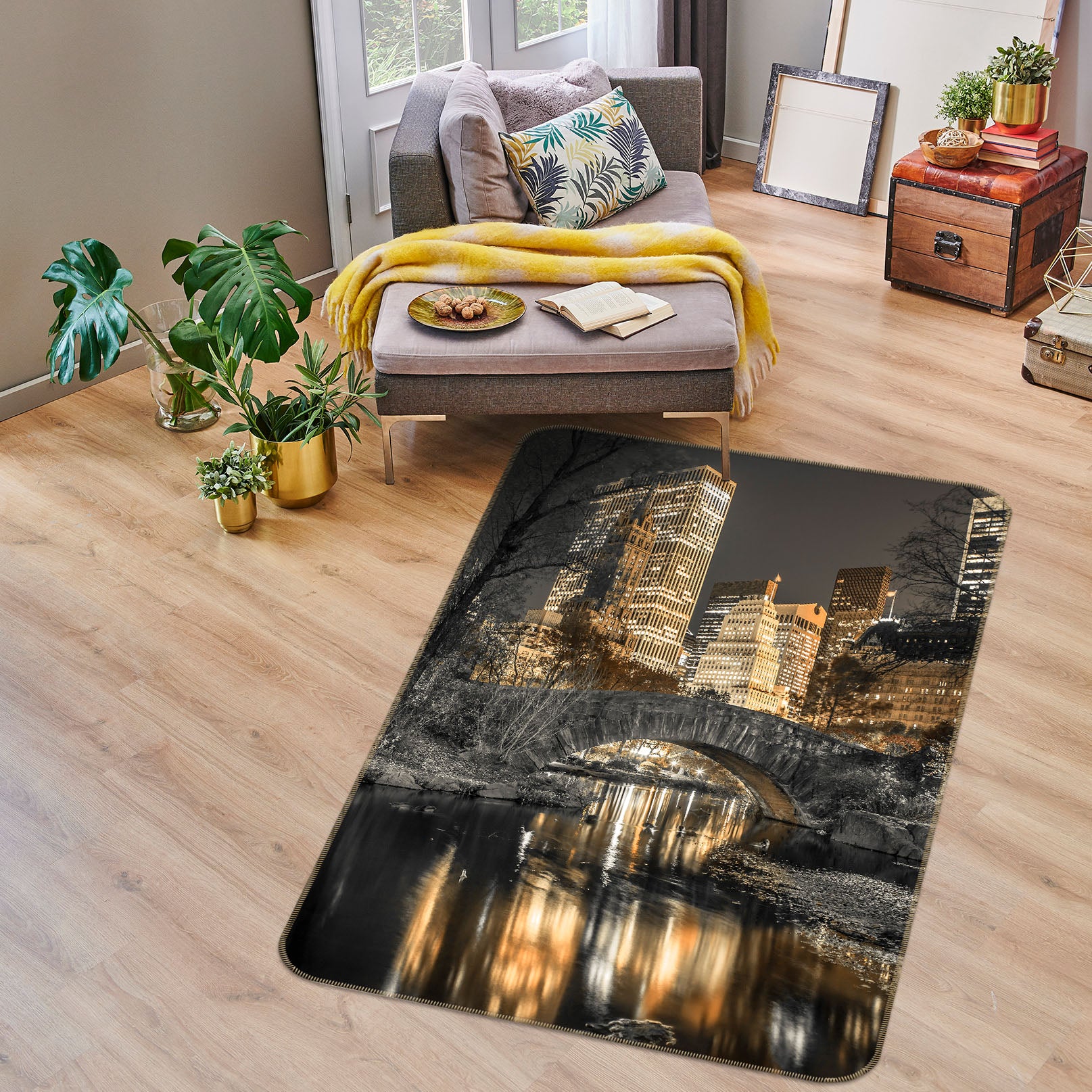 3D High-Rise Building 83291 Assaf Frank Rug Non Slip Rug Mat