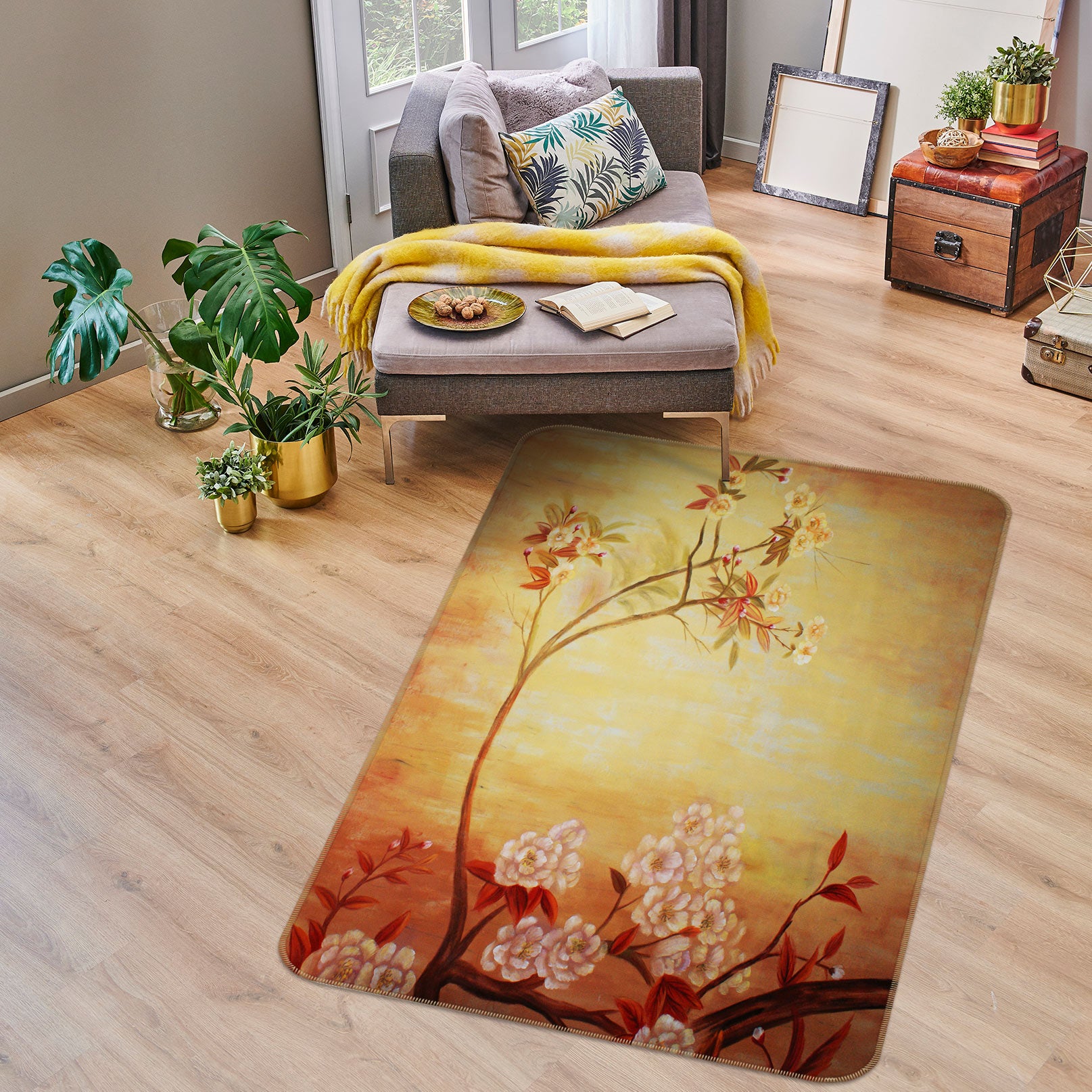 3D Flower 76093 Non Slip Rug Mat
