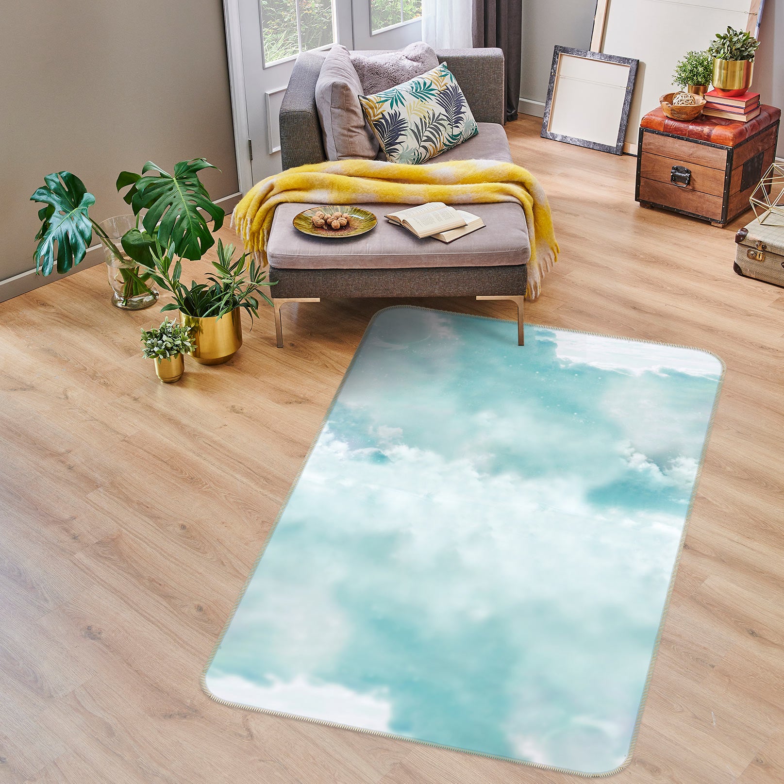 3D Clouds 76098 Non Slip Rug Mat