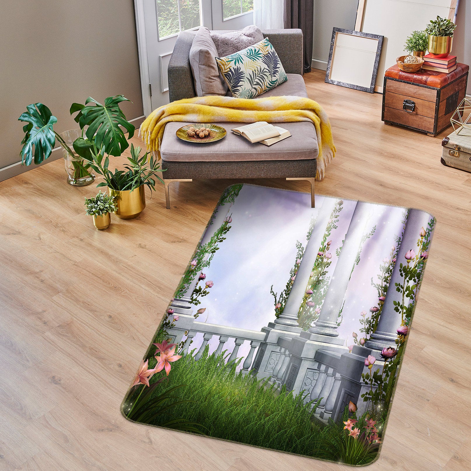 3D Grass Pillar 76192 Non Slip Rug Mat