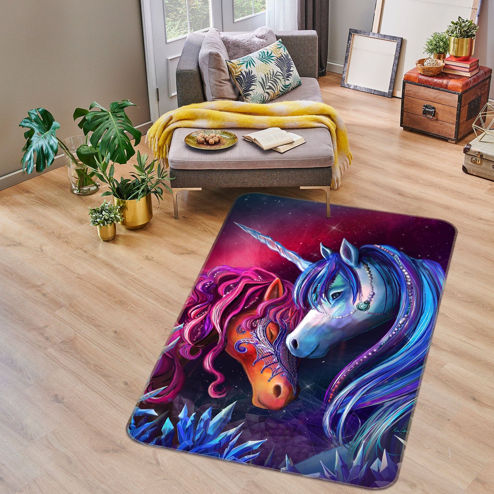 3D Snuggle Each Other 3030 Rose Catherine Khan Rug Non Slip Rug Mat Mat AJ Creativity Home