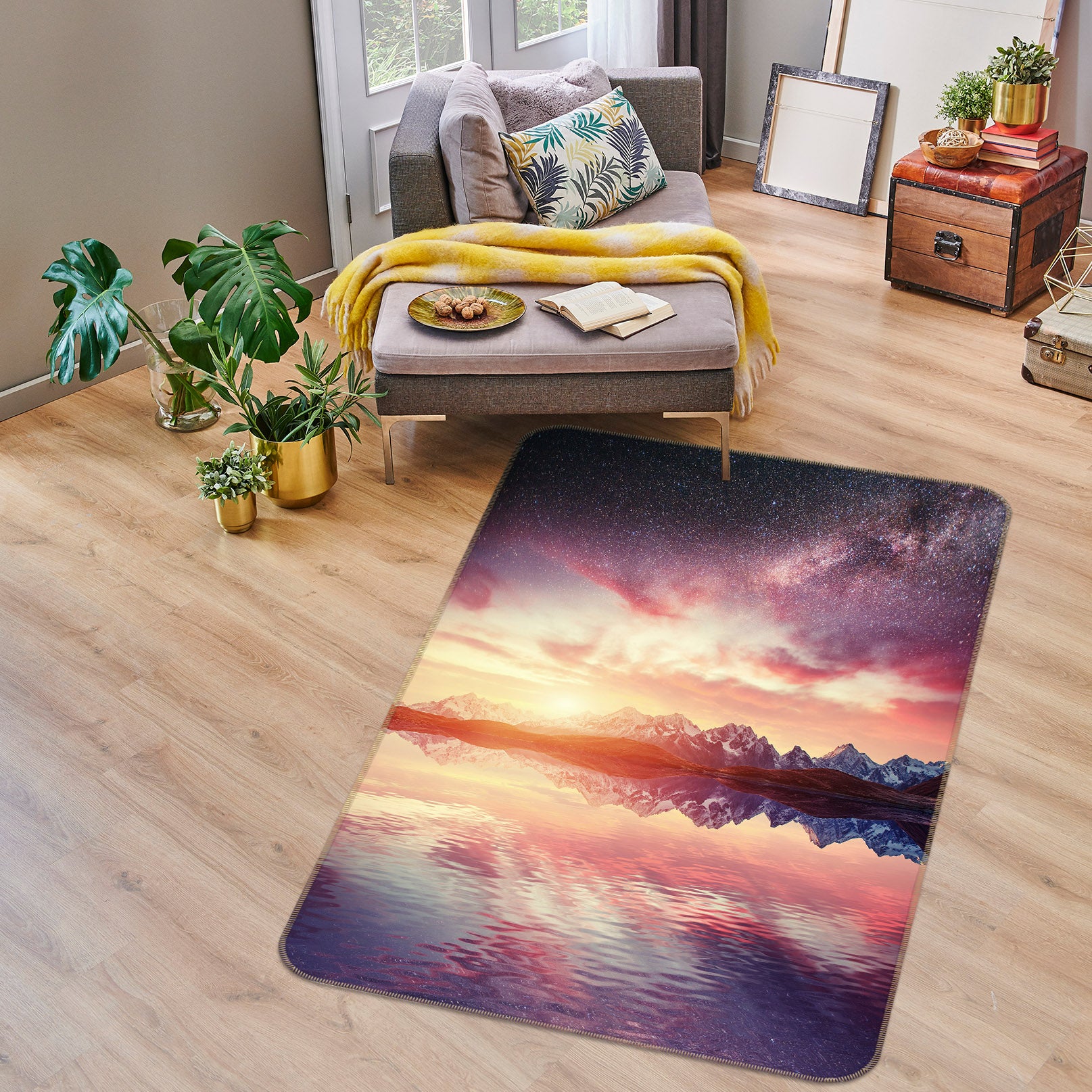 3D Sky Reflection 26062 Non Slip Rug Mat