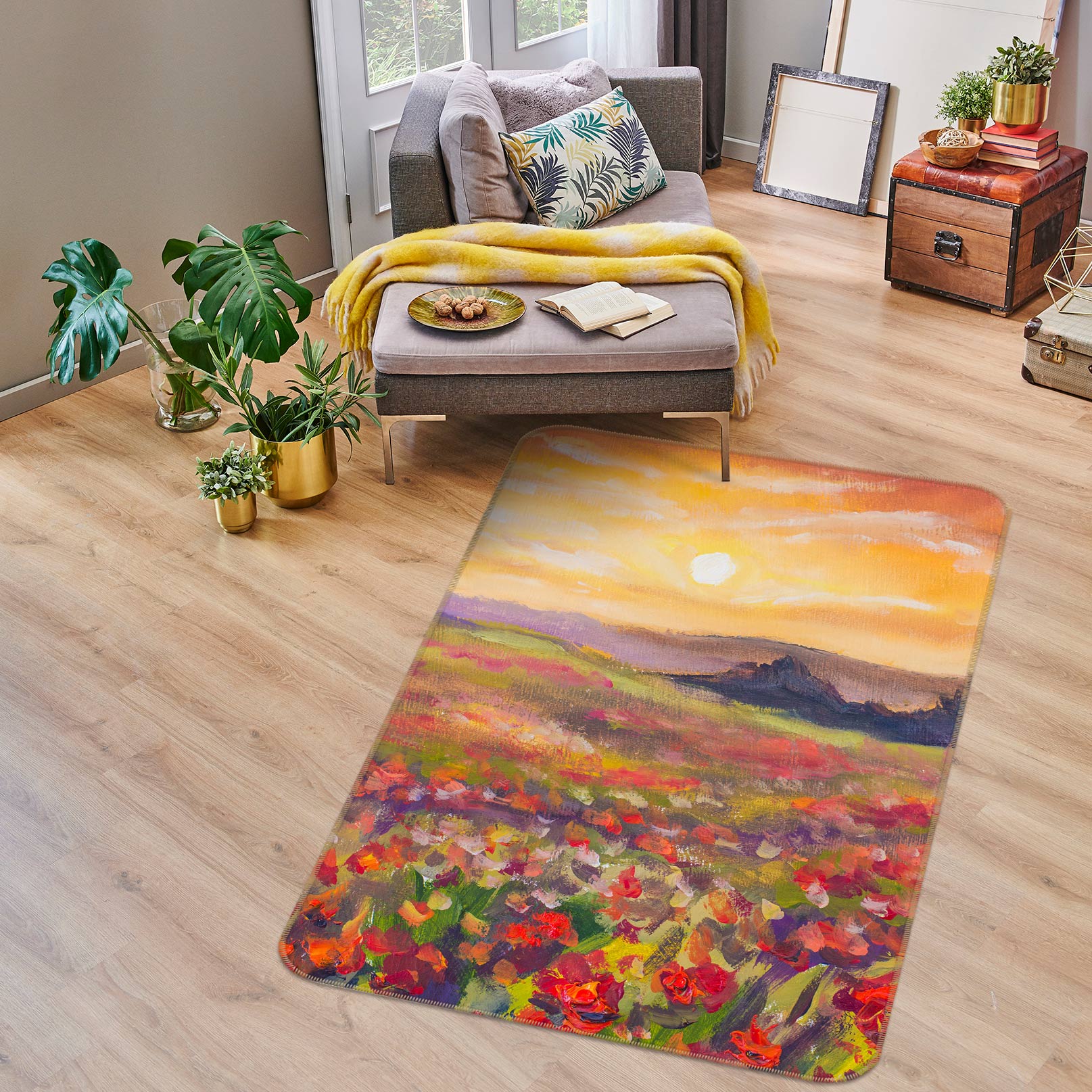 3D Flower Bush 33060 Non Slip Rug Mat
