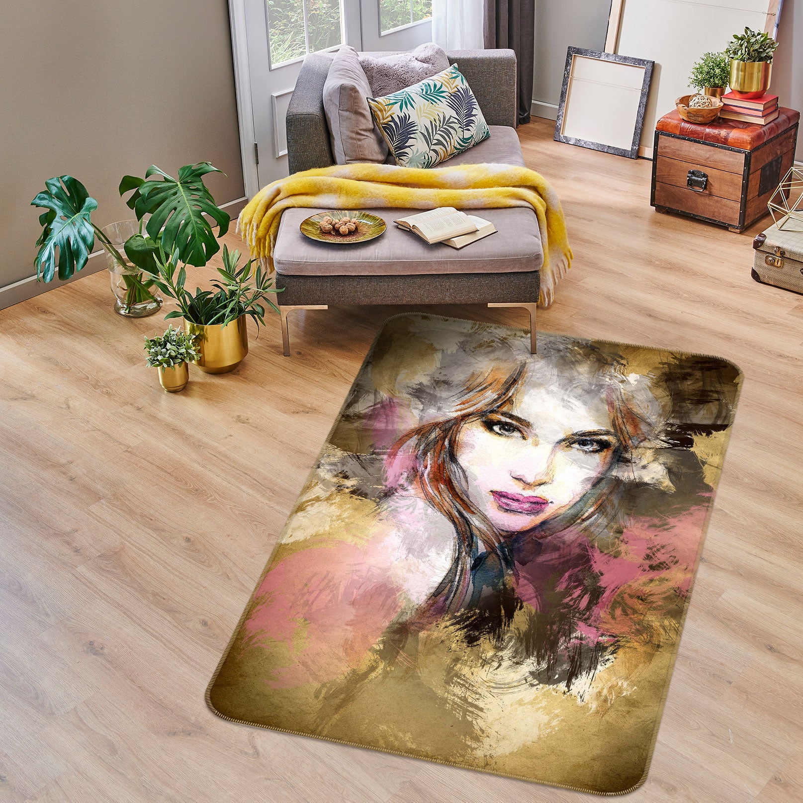 3D Lady Woman 1056 Non Slip Rug Mat