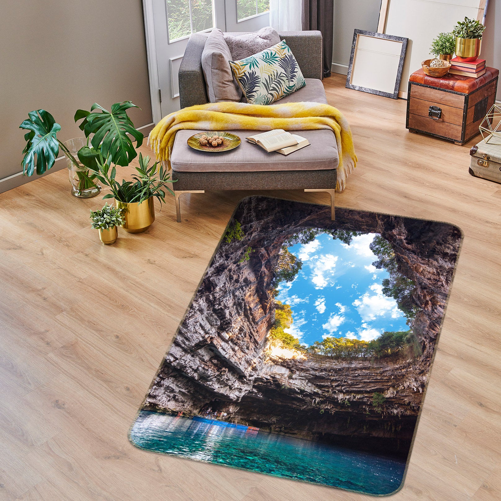 3D Stone Cave 26055 Non Slip Rug Mat