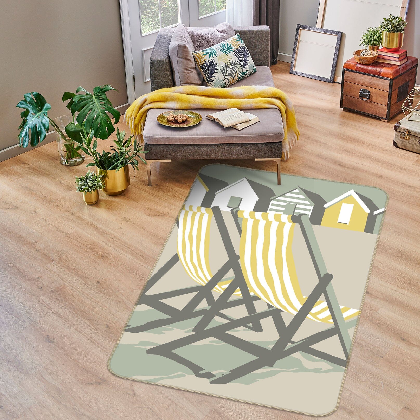 3D Southwold Deckchairs 1147 Steve Read Rug Non Slip Rug Mat Mat AJ Creativity Home