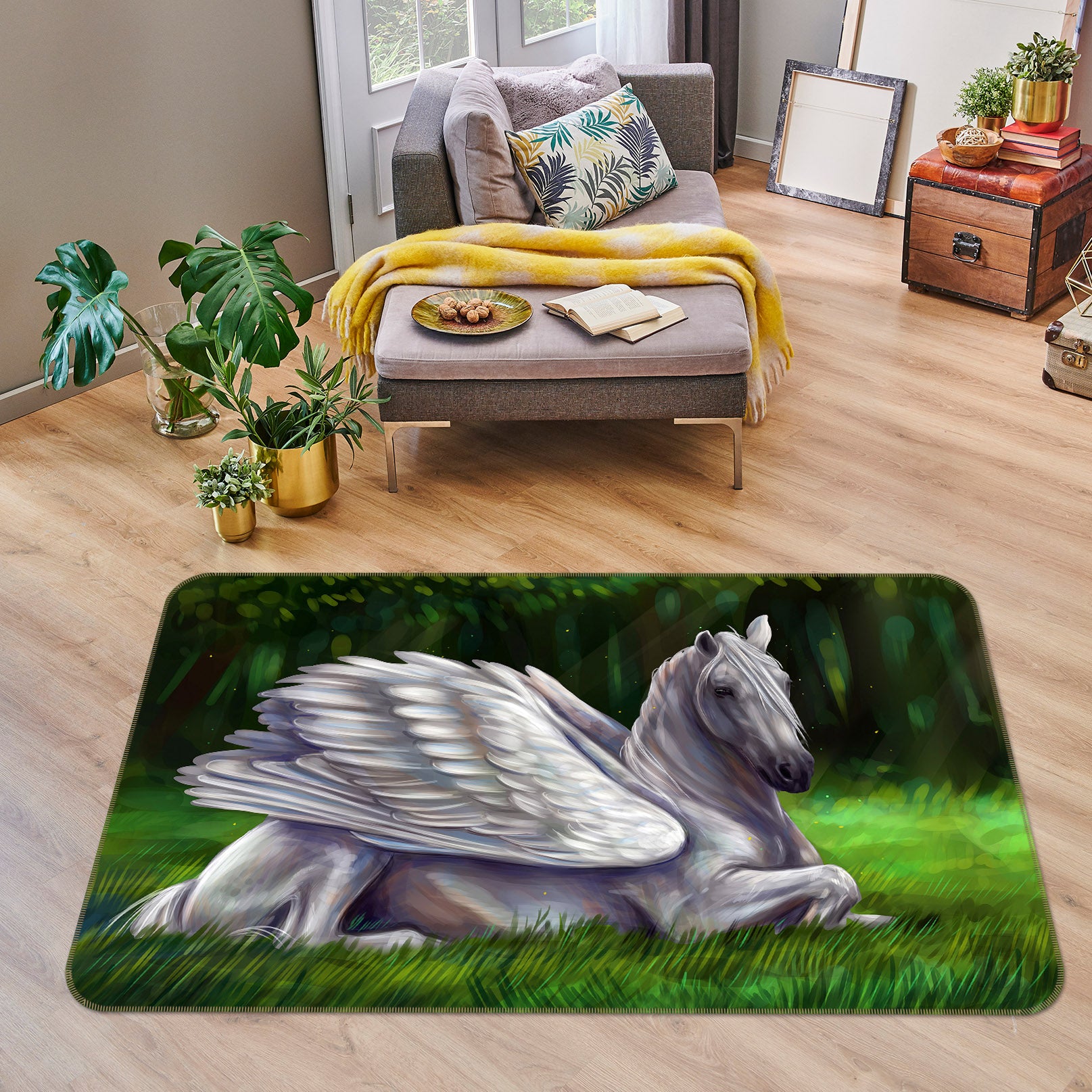 3D Pegasus Lawn 119 Animal Non Slip Rug Mat