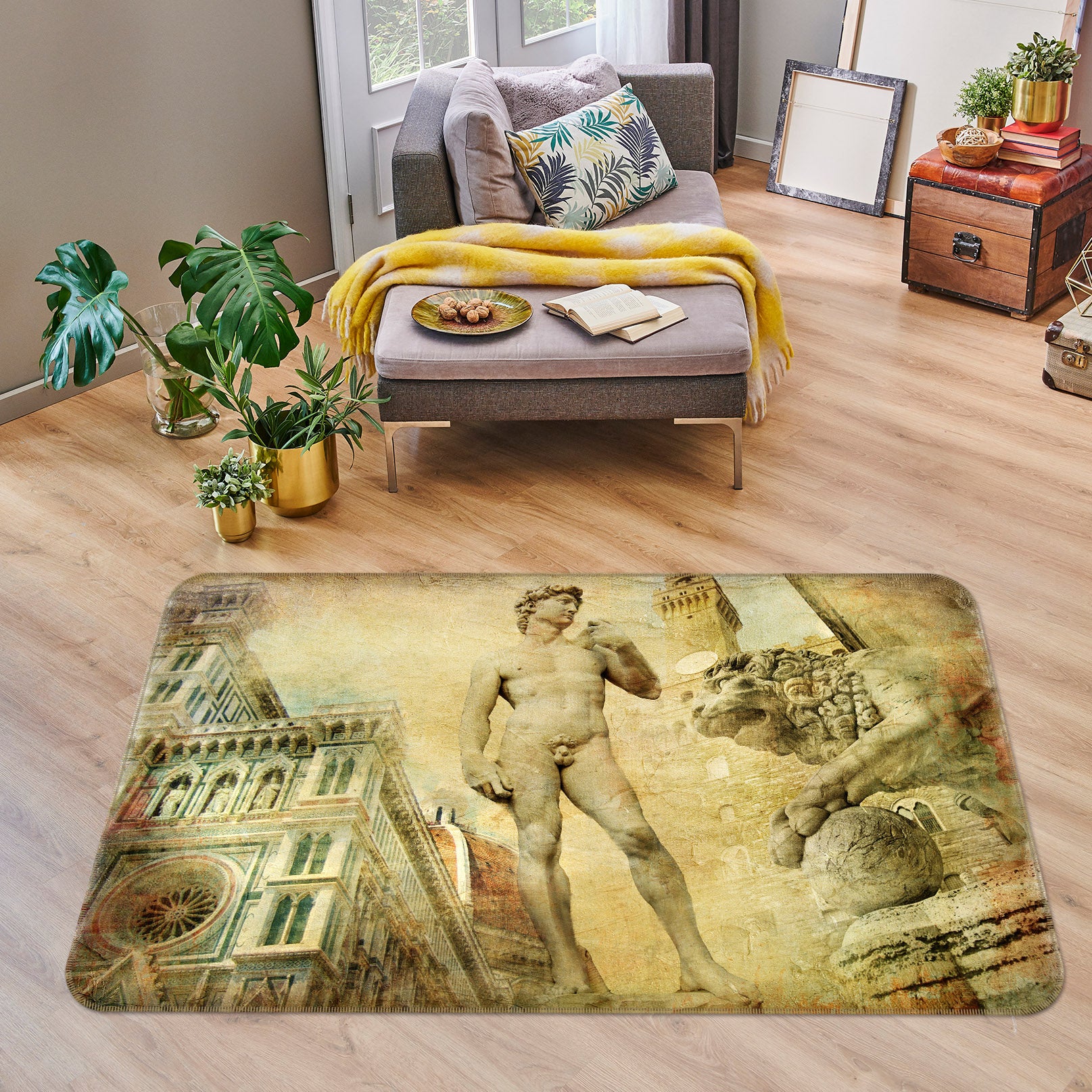 3D Building Statue 36048 Non Slip Rug Mat