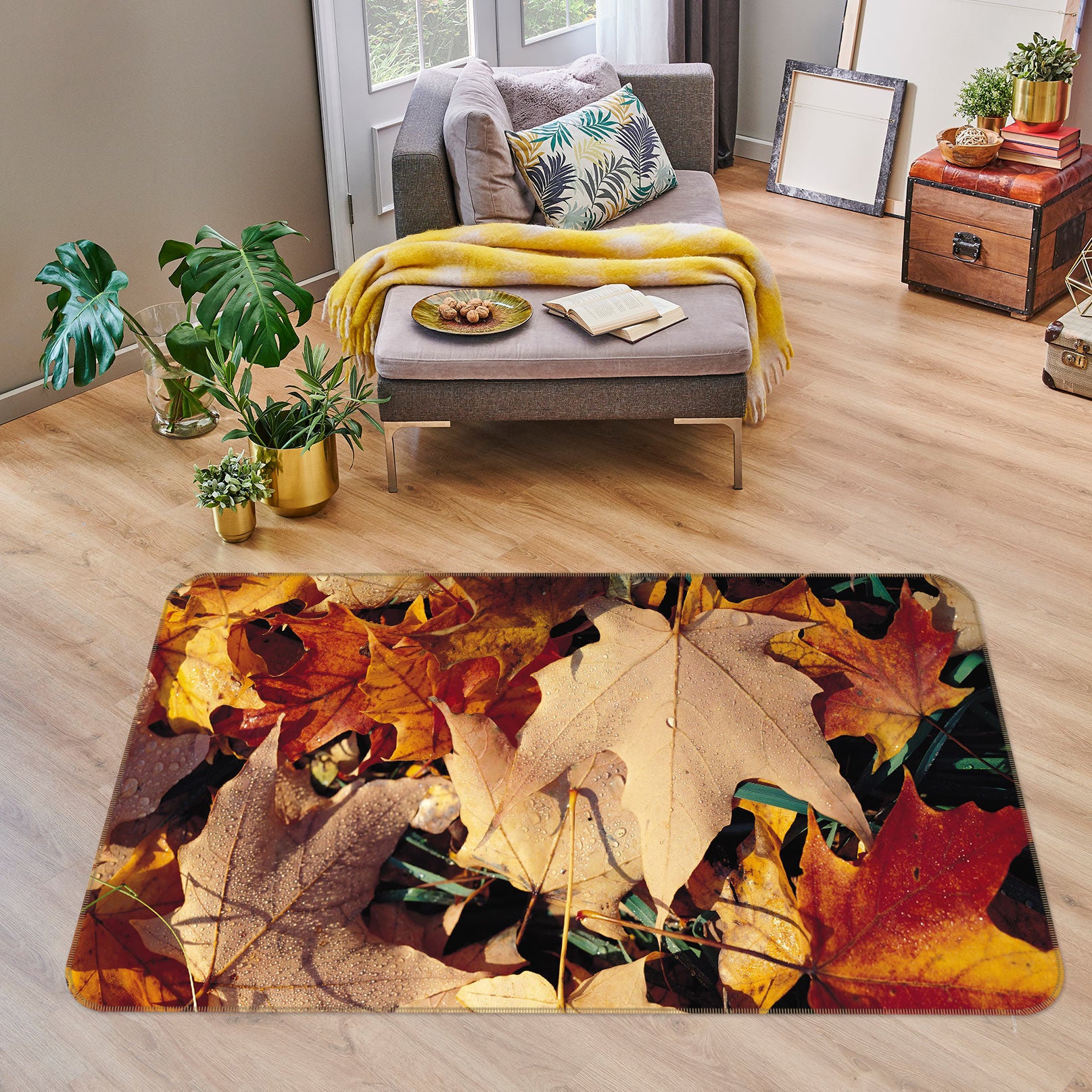 3D Dead Leaves 75256 Non Slip Rug Mat