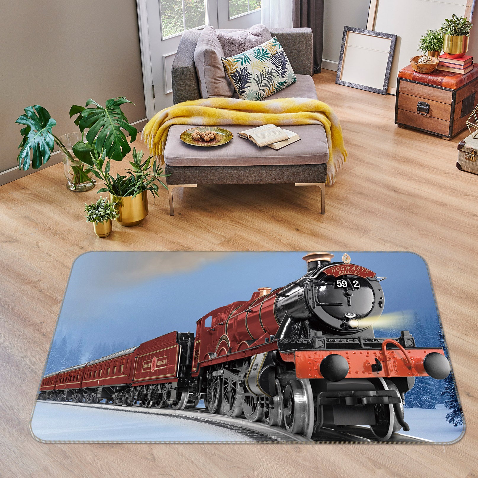 3D Snowfield Train 68114 Vehicle Non Slip Rug Mat
