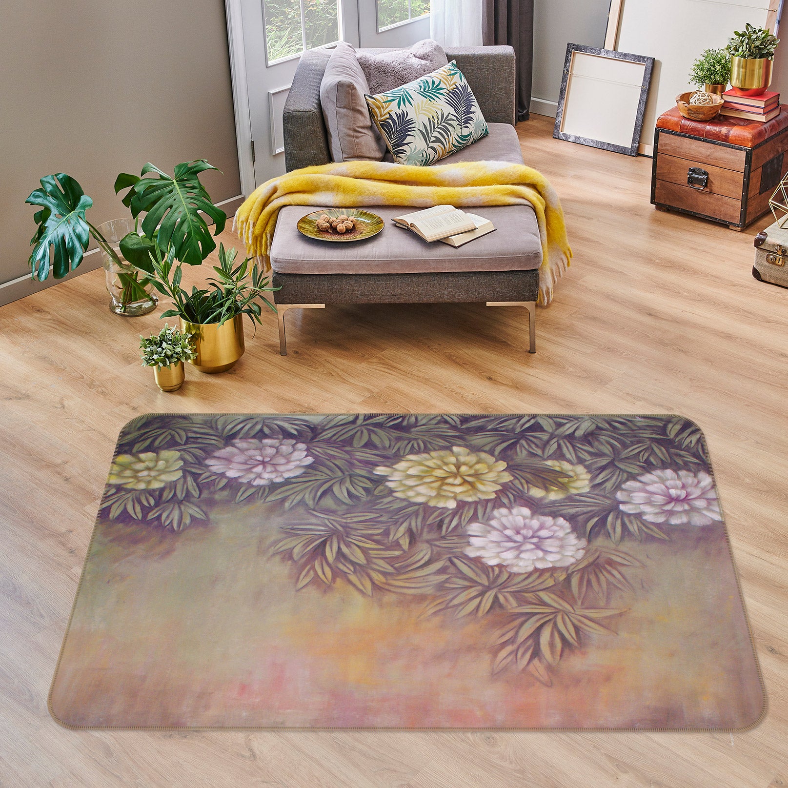 3D Flowers 75215 Non Slip Rug Mat