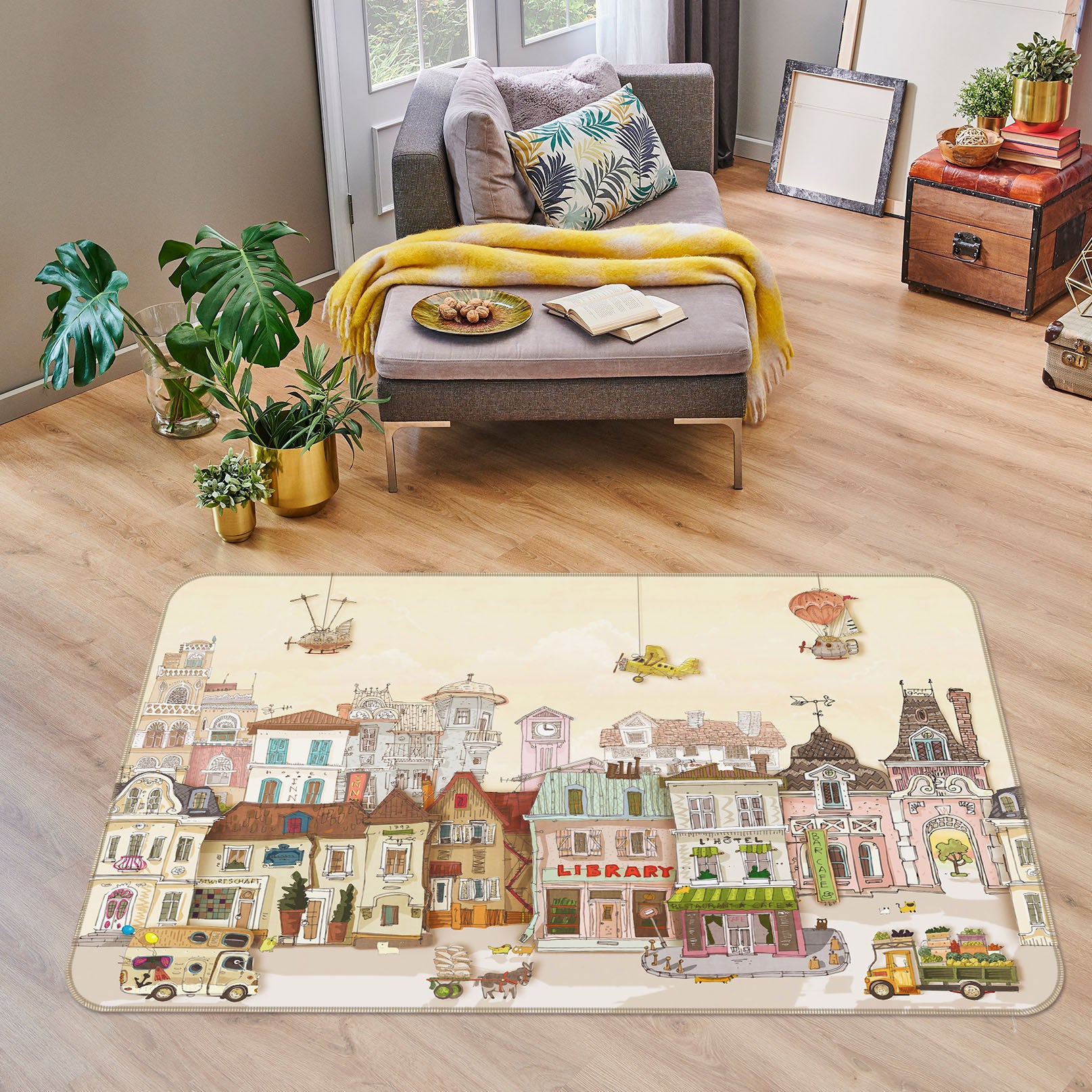 3D Houses 34042 Non Slip Rug Mat