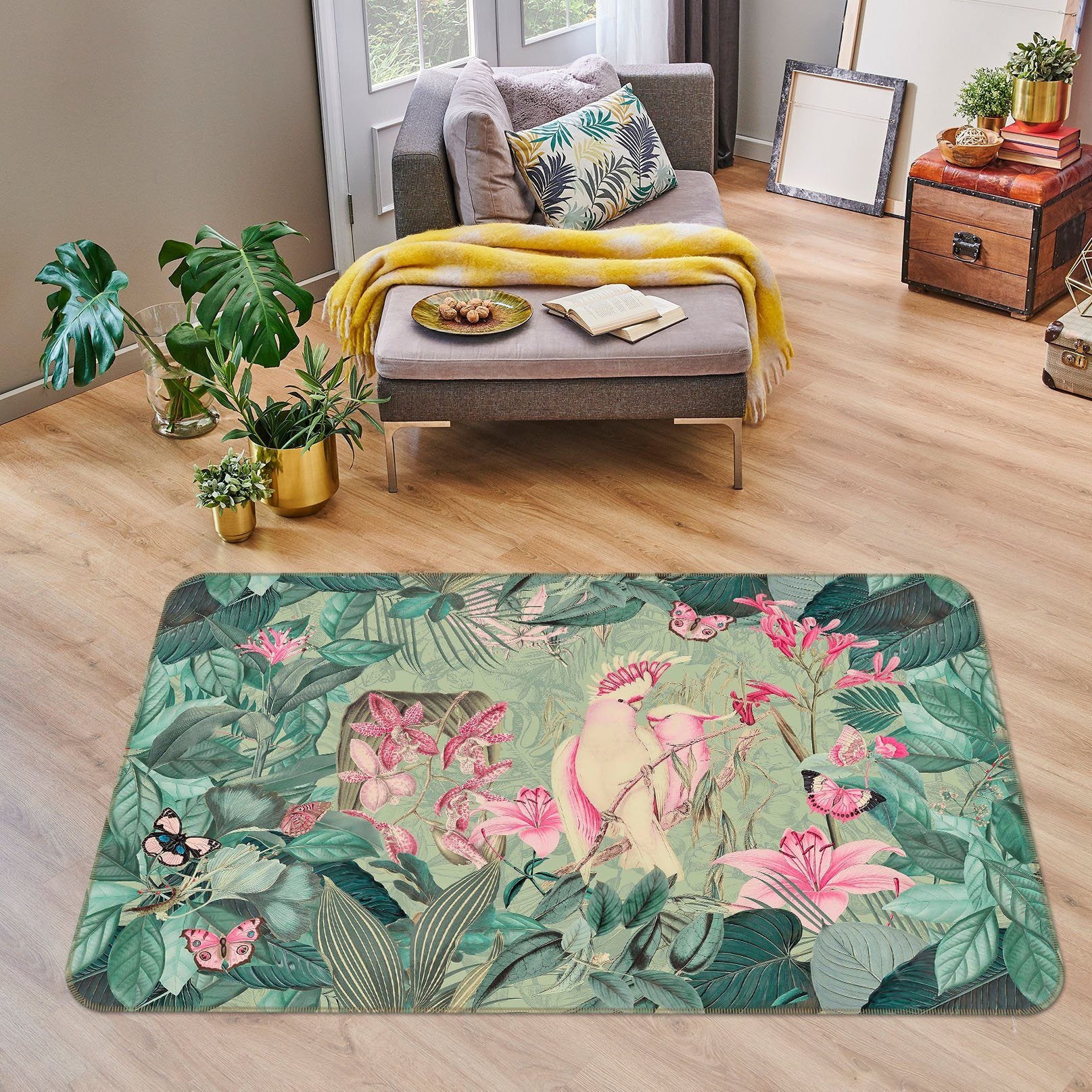 3D Bird Flowers 1011 Andrea haase Rug Non Slip Rug Mat Mat AJ Creativity Home