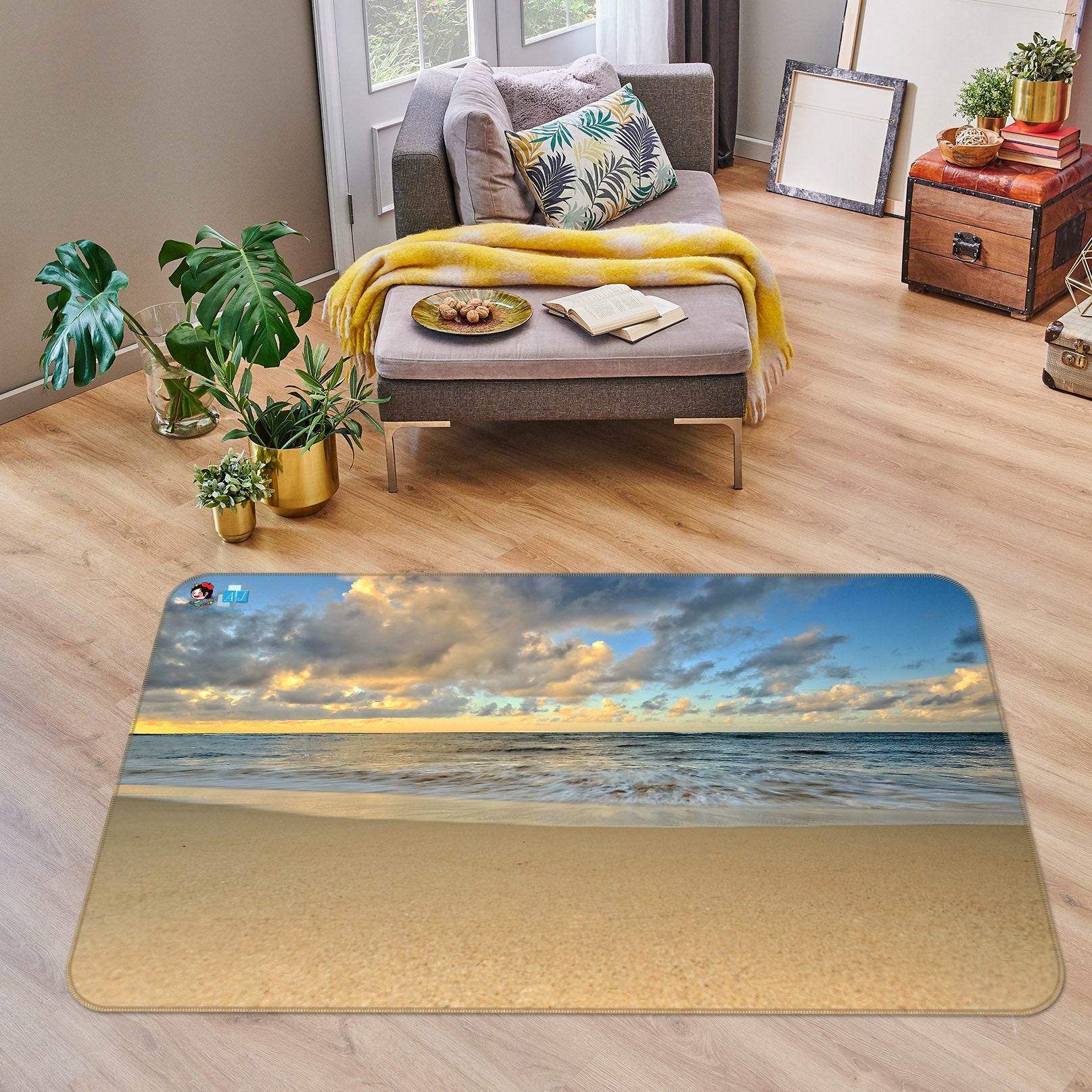 3D Beach 62056 Kathy Barefield Rug Non Slip Rug Mat