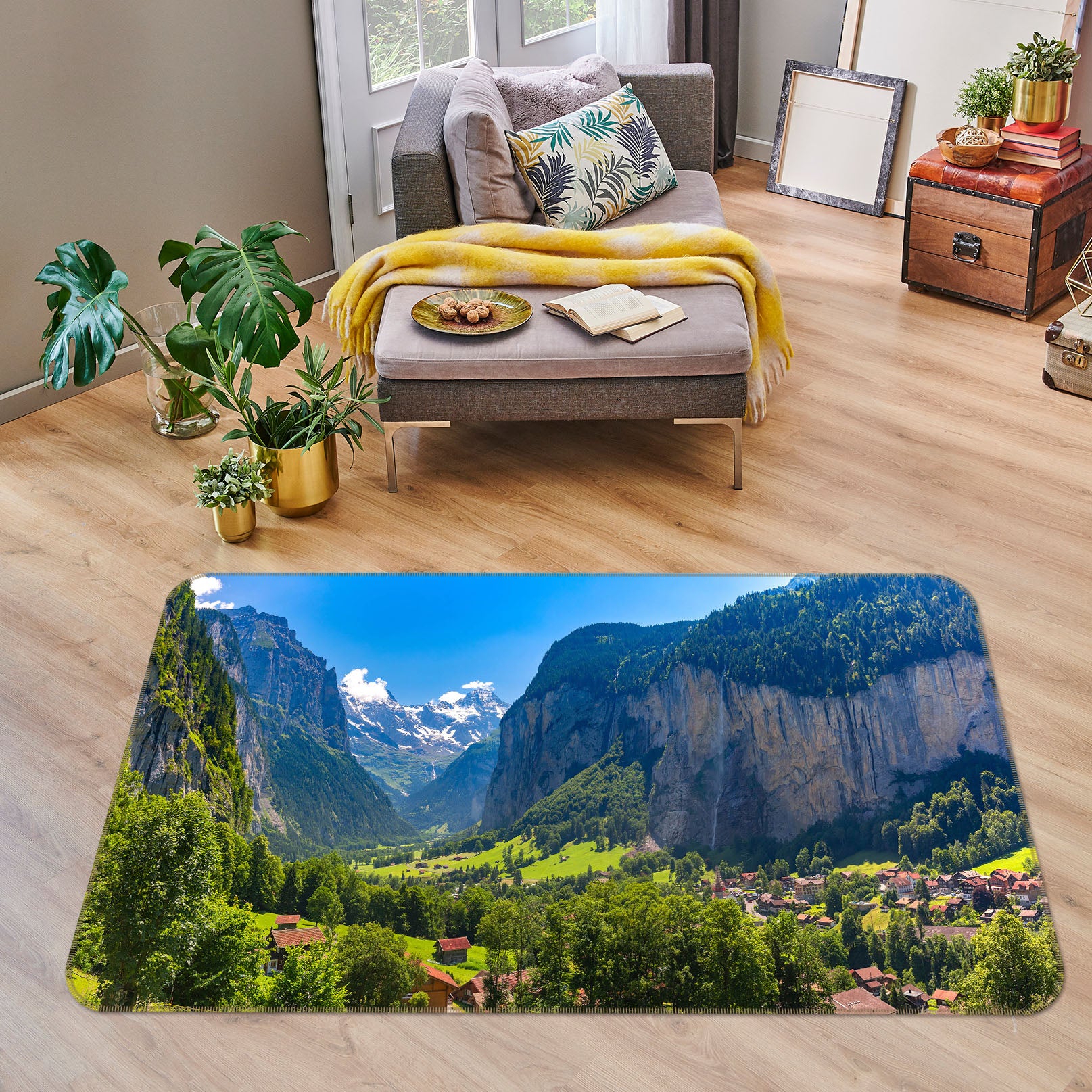 3D Mountains 34173 Non Slip Rug Mat