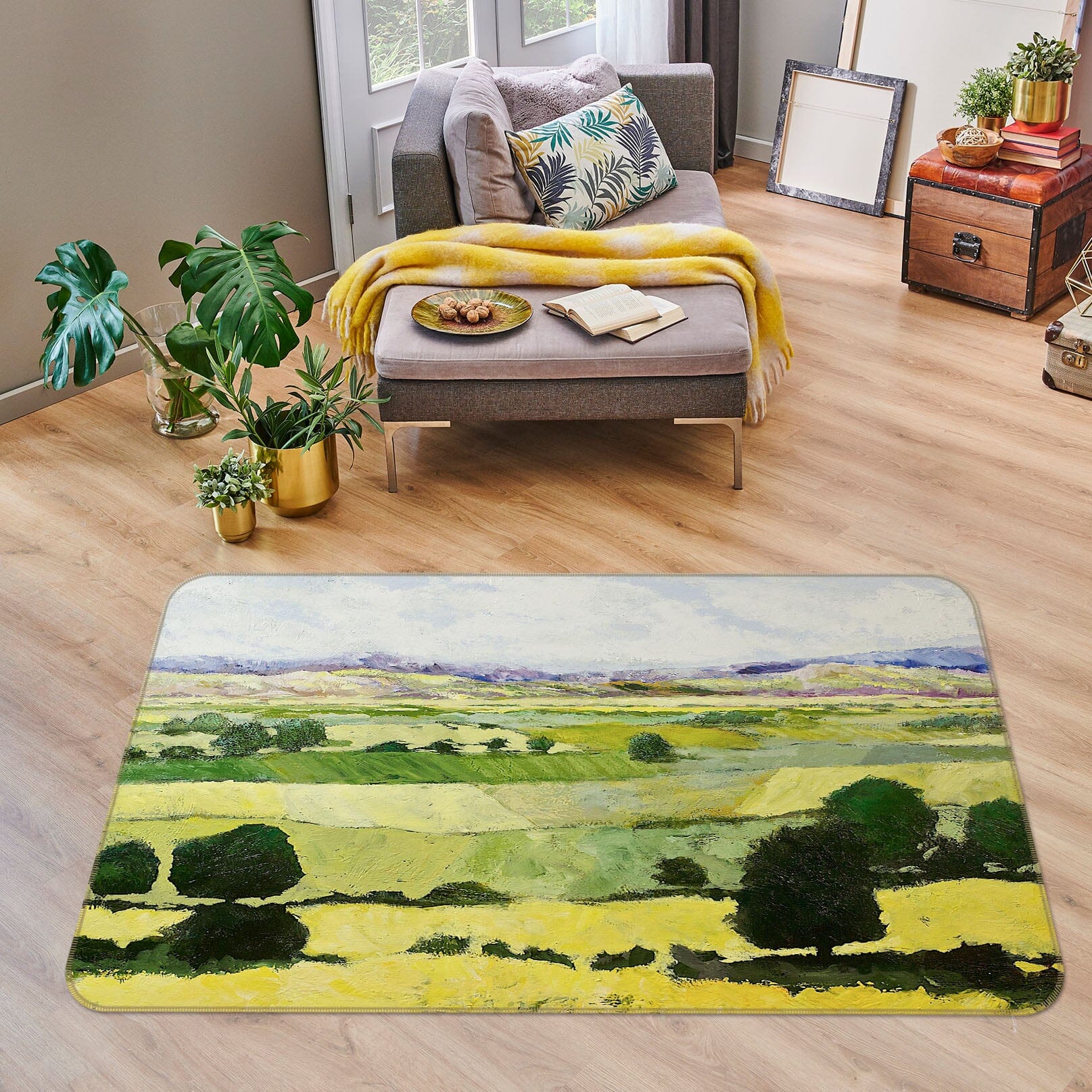 3D Napa Yellow 1008 Allan P. Friedlander Rug Non Slip Rug Mat Mat AJ Creativity Home