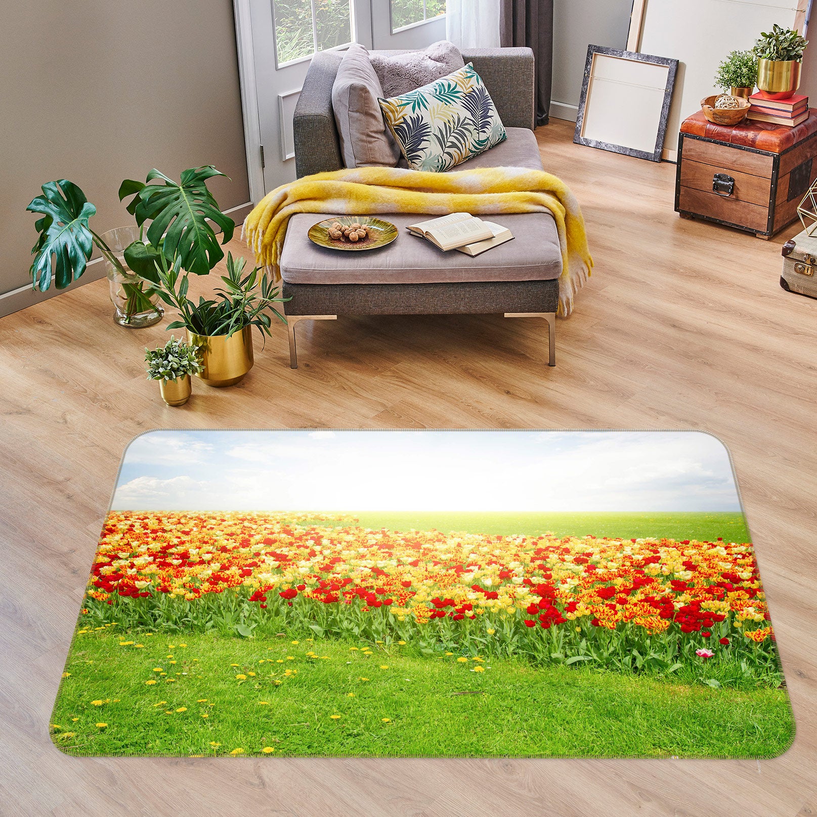 3D Flower Bush 77098 Non Slip Rug Mat