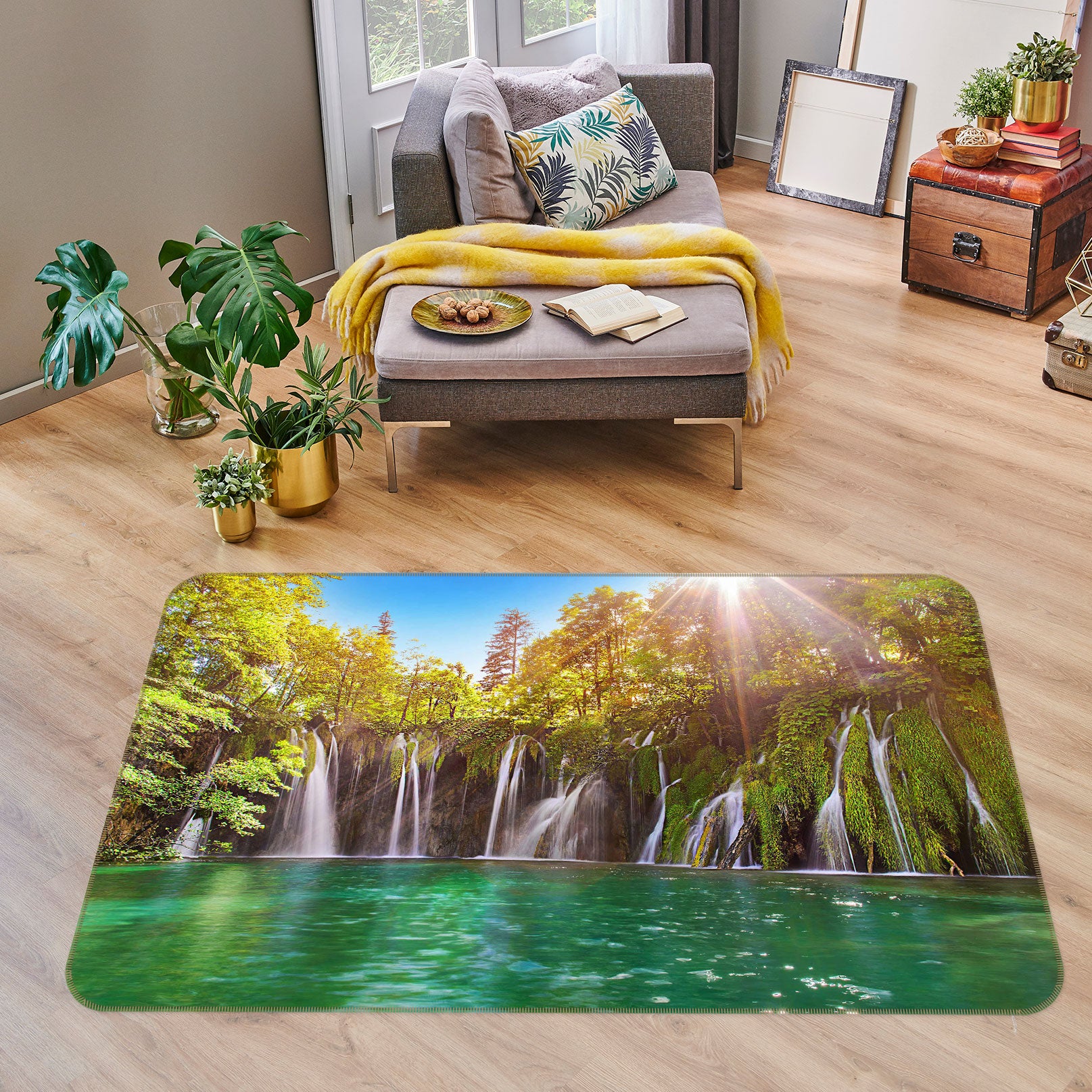3D Waterfall 77135 Non Slip Rug Mat