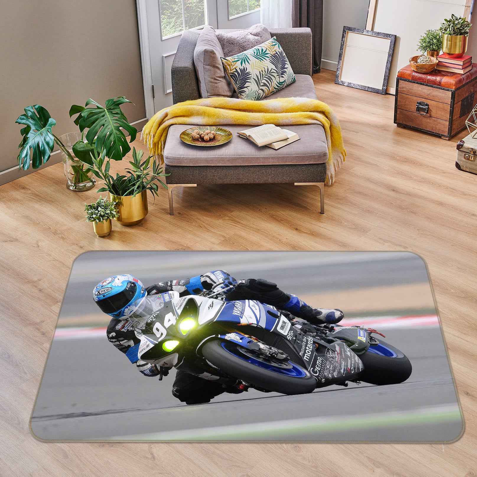 3D Motorcyclist 39010 Vehicle Non Slip Rug Mat