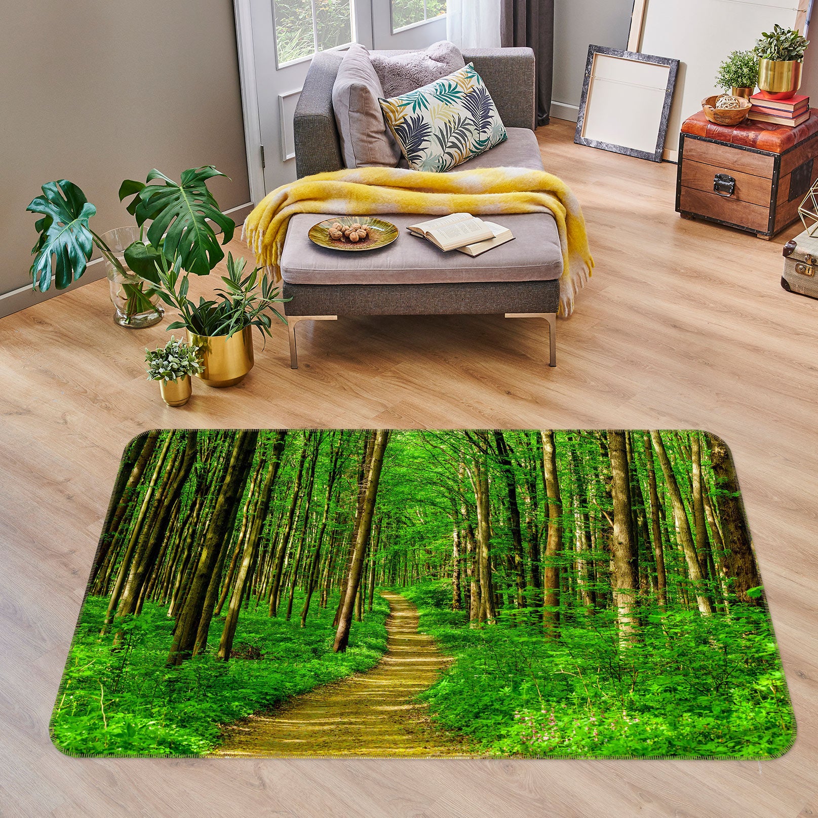 3D Forest Path 76225 Non Slip Rug Mat