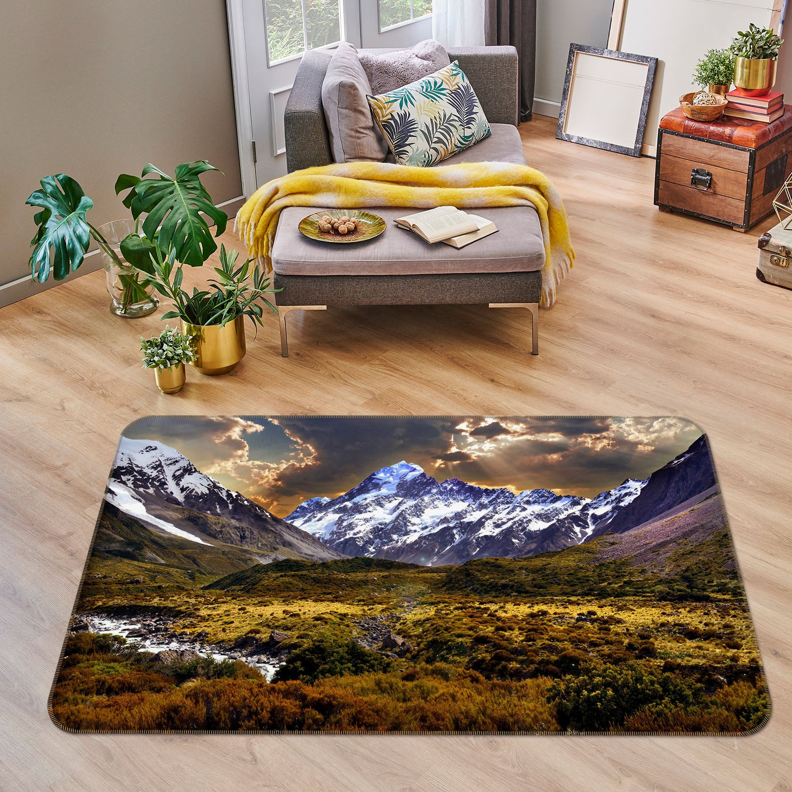 3D Mountains 35144 Non Slip Rug Mat