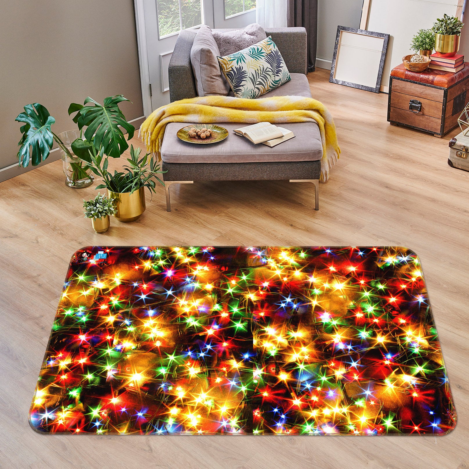 3D Color Starlight 55059 Christmas Non Slip Rug Mat Xmas