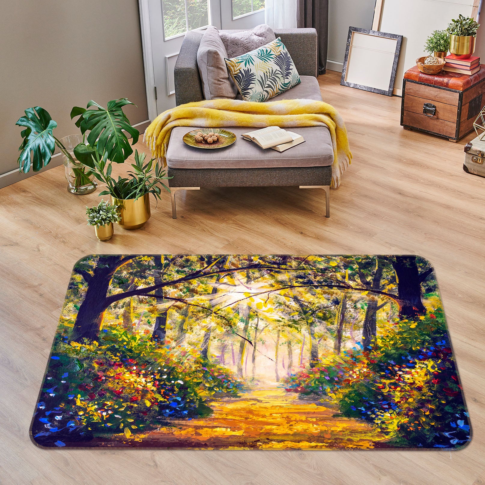 3D Forest Path 26115 Non Slip Rug Mat