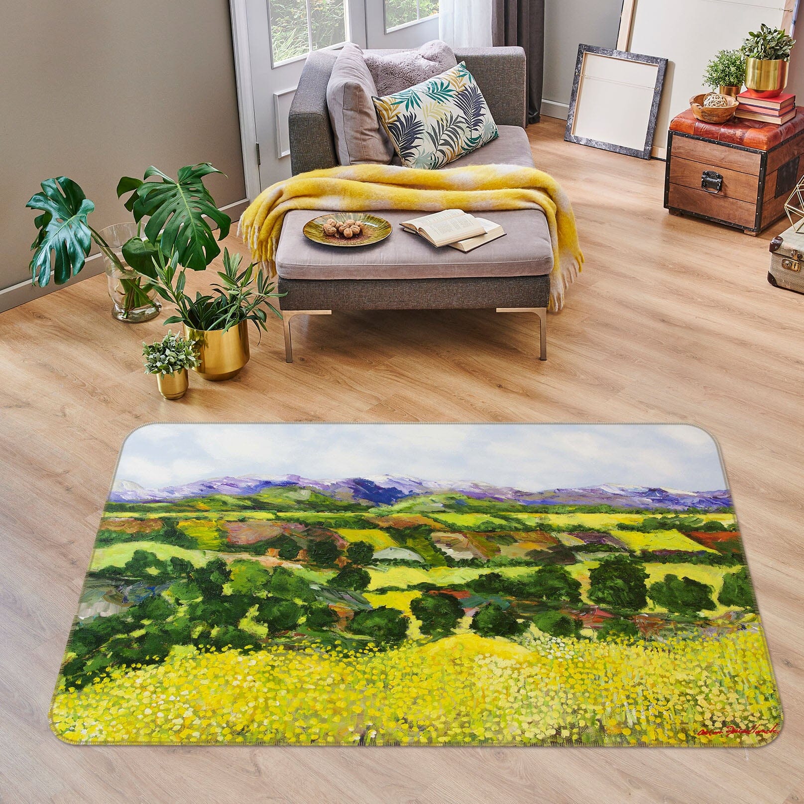 3D Yellow Weeds 1073 Allan P. Friedlander Rug Non Slip Rug Mat Mat AJ Creativity Home