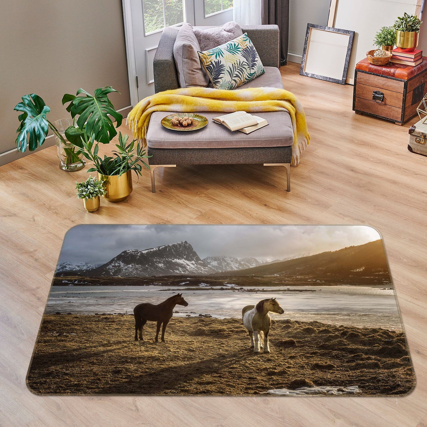 3D Prairie Horse 1147 Marco Carmassi Rug Non Slip Rug Mat Mat AJ Creativity Home