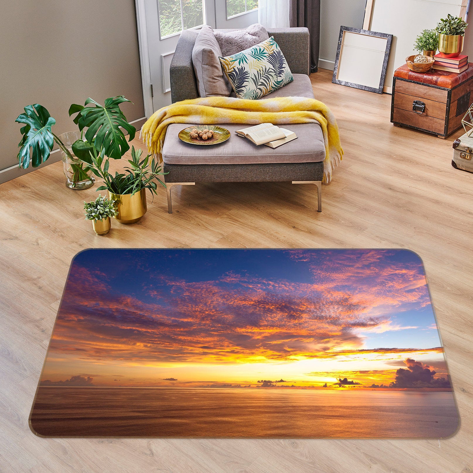 3D Sky Clouds 75236 Non Slip Rug Mat