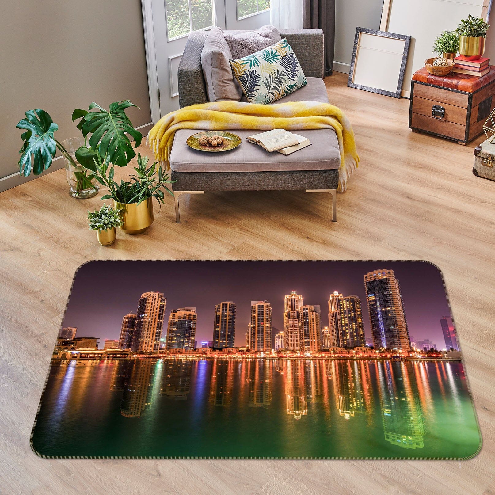 3D City Night 1073 Marco Carmassi Rug Non Slip Rug Mat Mat AJ Creativity Home