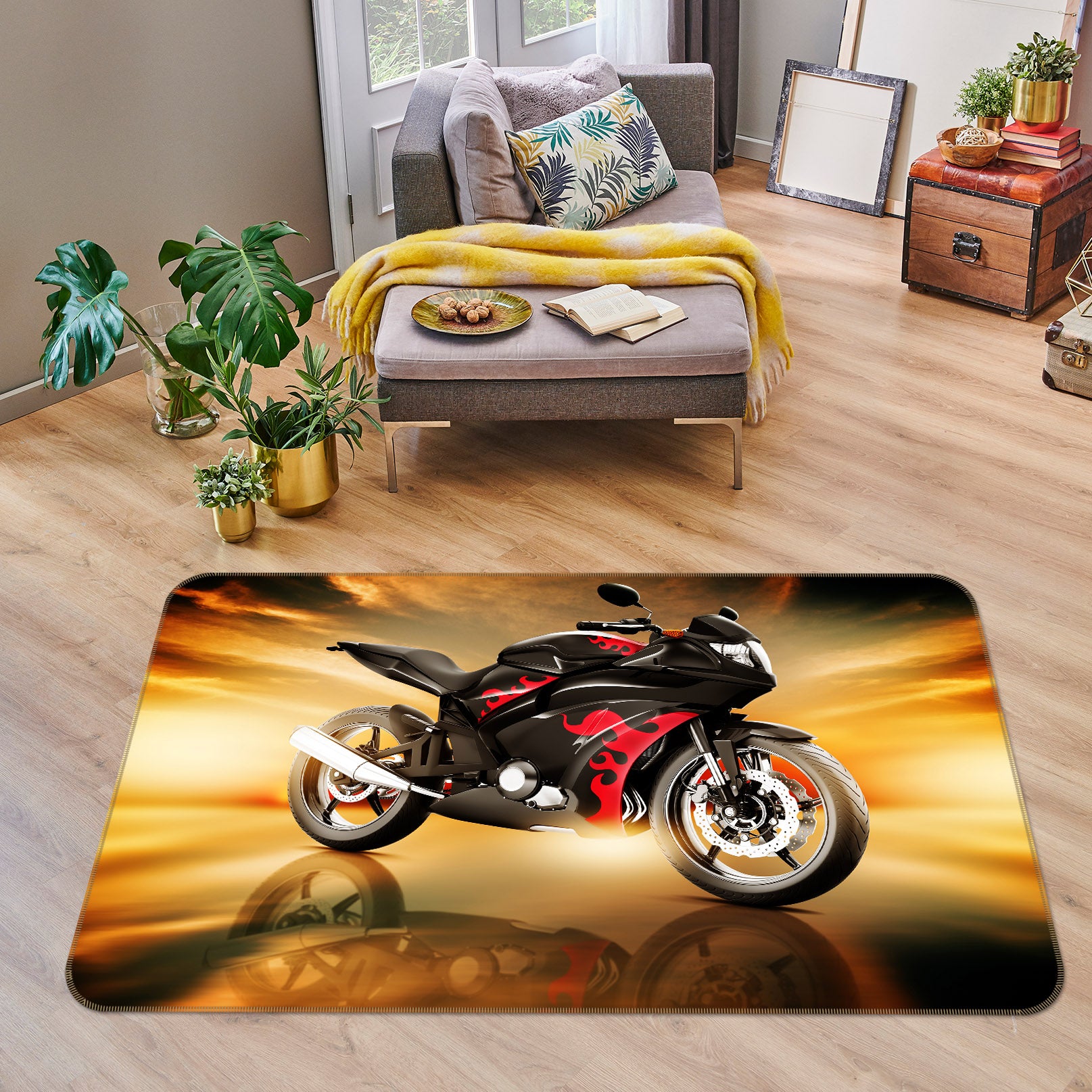 3D Motorcycle 38229 Vehicle Non Slip Rug Mat