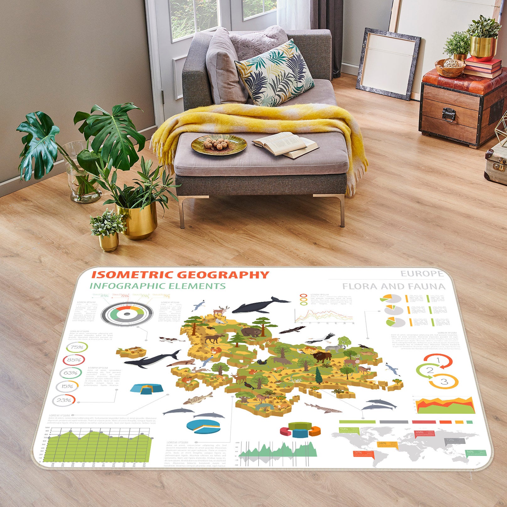 3D Map 77163 Non Slip Rug Mat