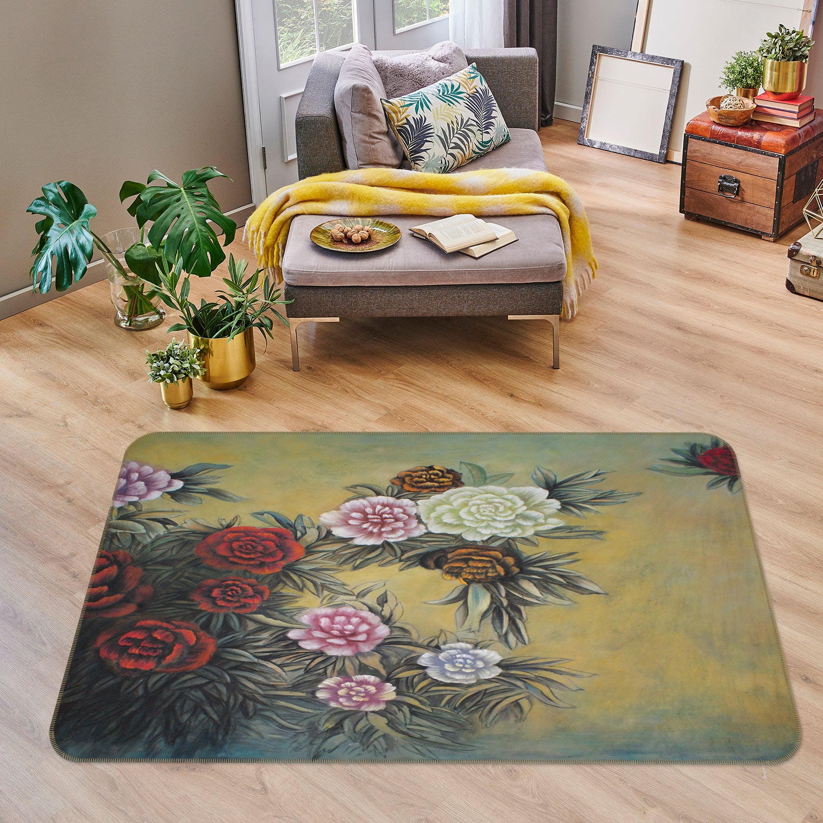 3D Flower 75219 Non Slip Rug Mat