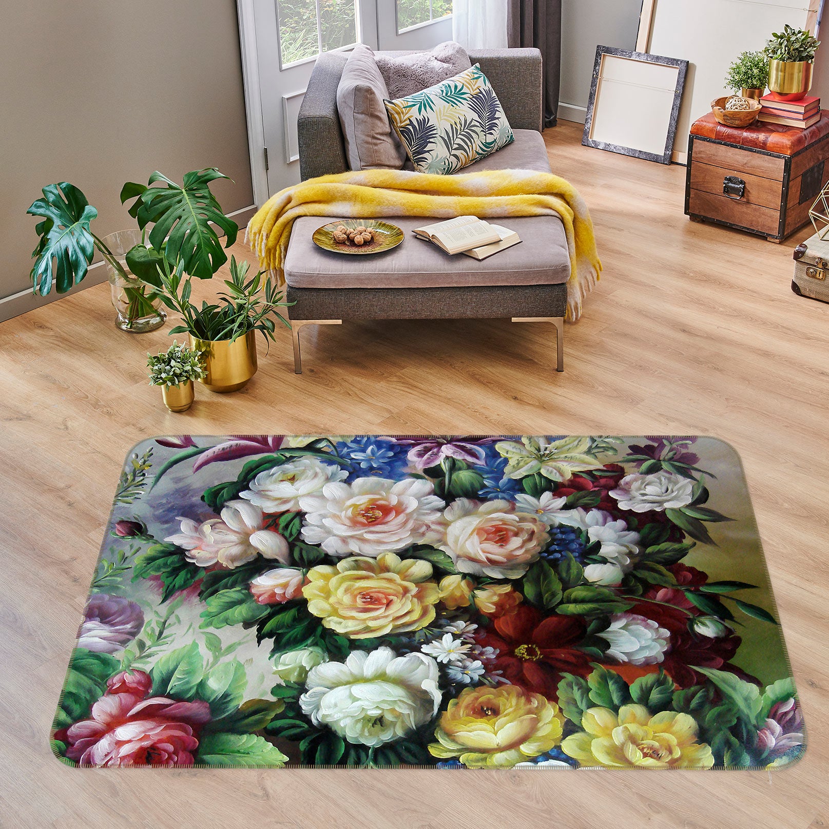 3D Flowers 75193 Non Slip Rug Mat