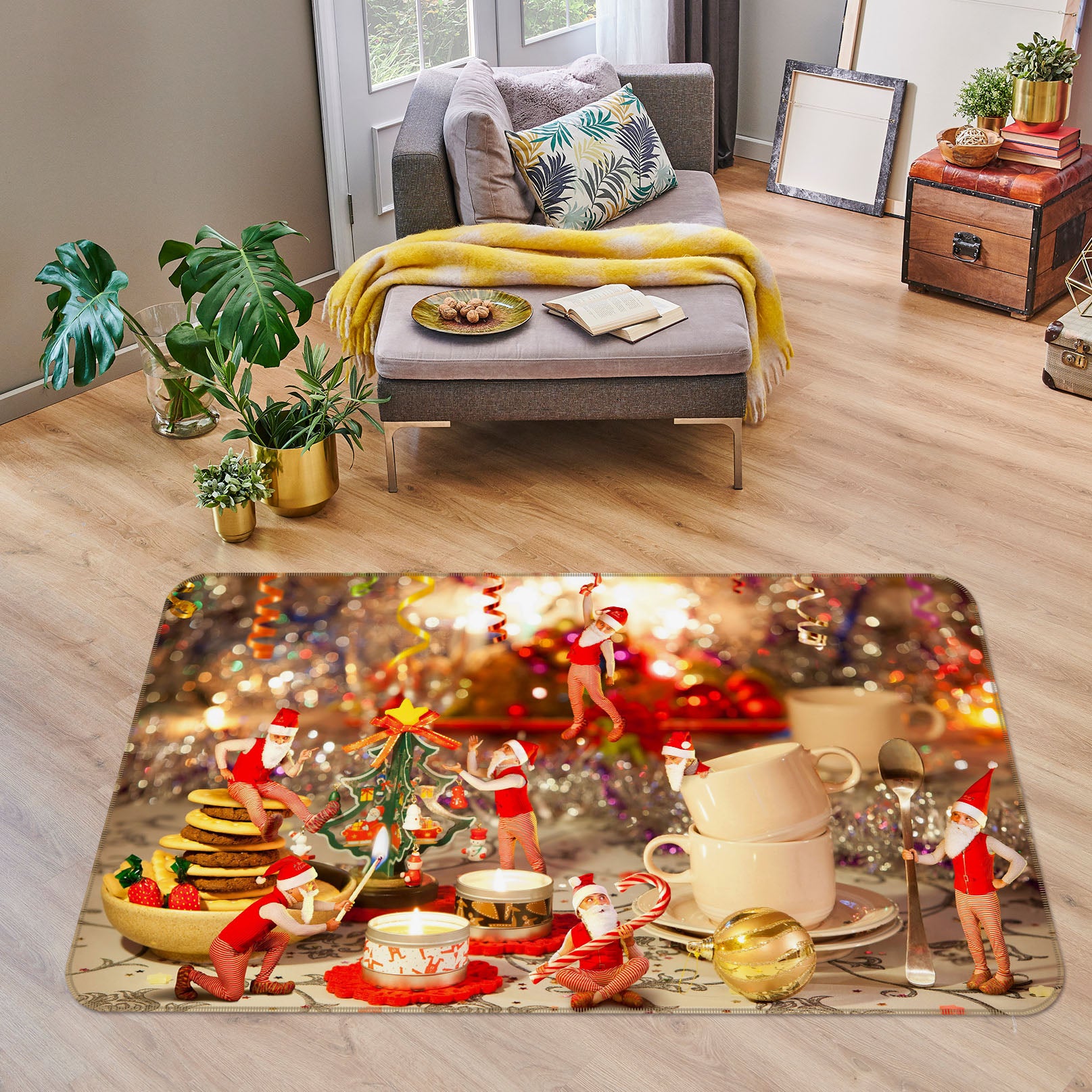 3D Christmas Cups 35130 Non Slip Rug Mat